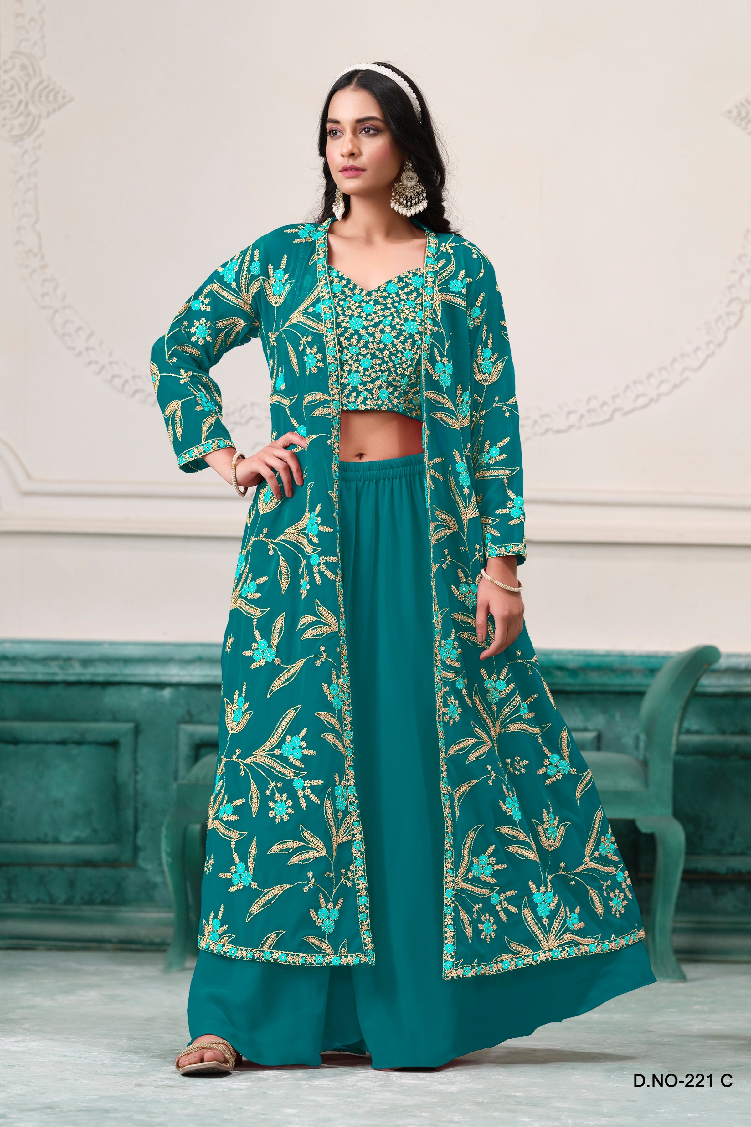 Ember Petals Designer Sharara LXLG0011