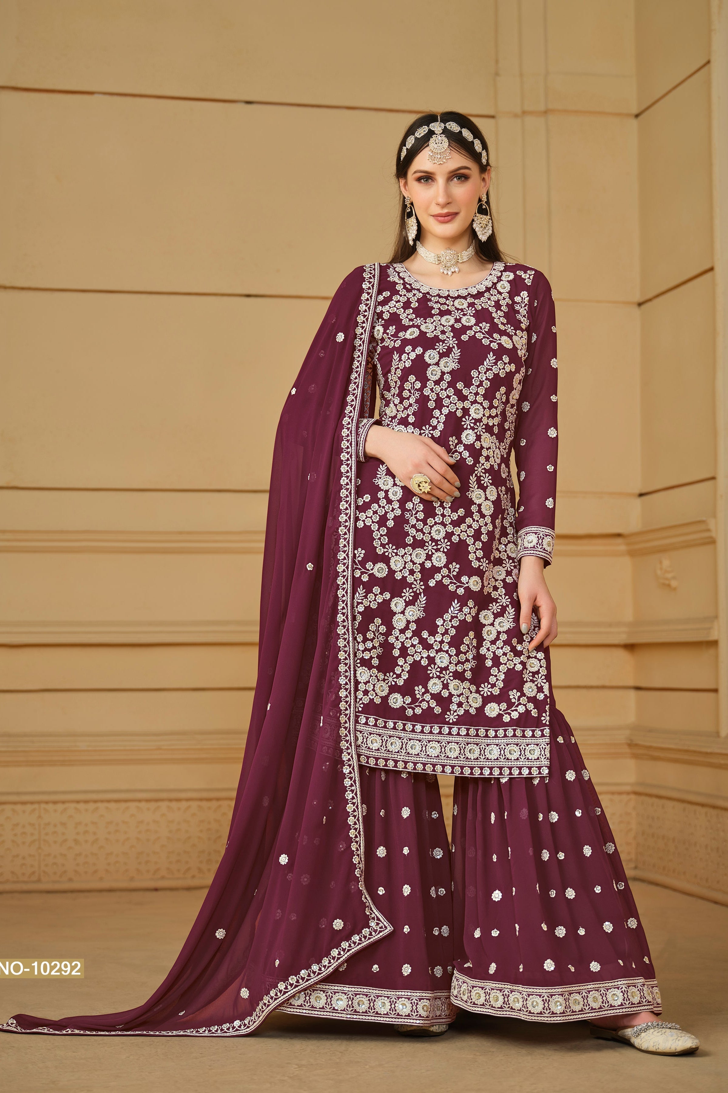 Serene Elegance Faux Georgatte SHARARA EASR0045