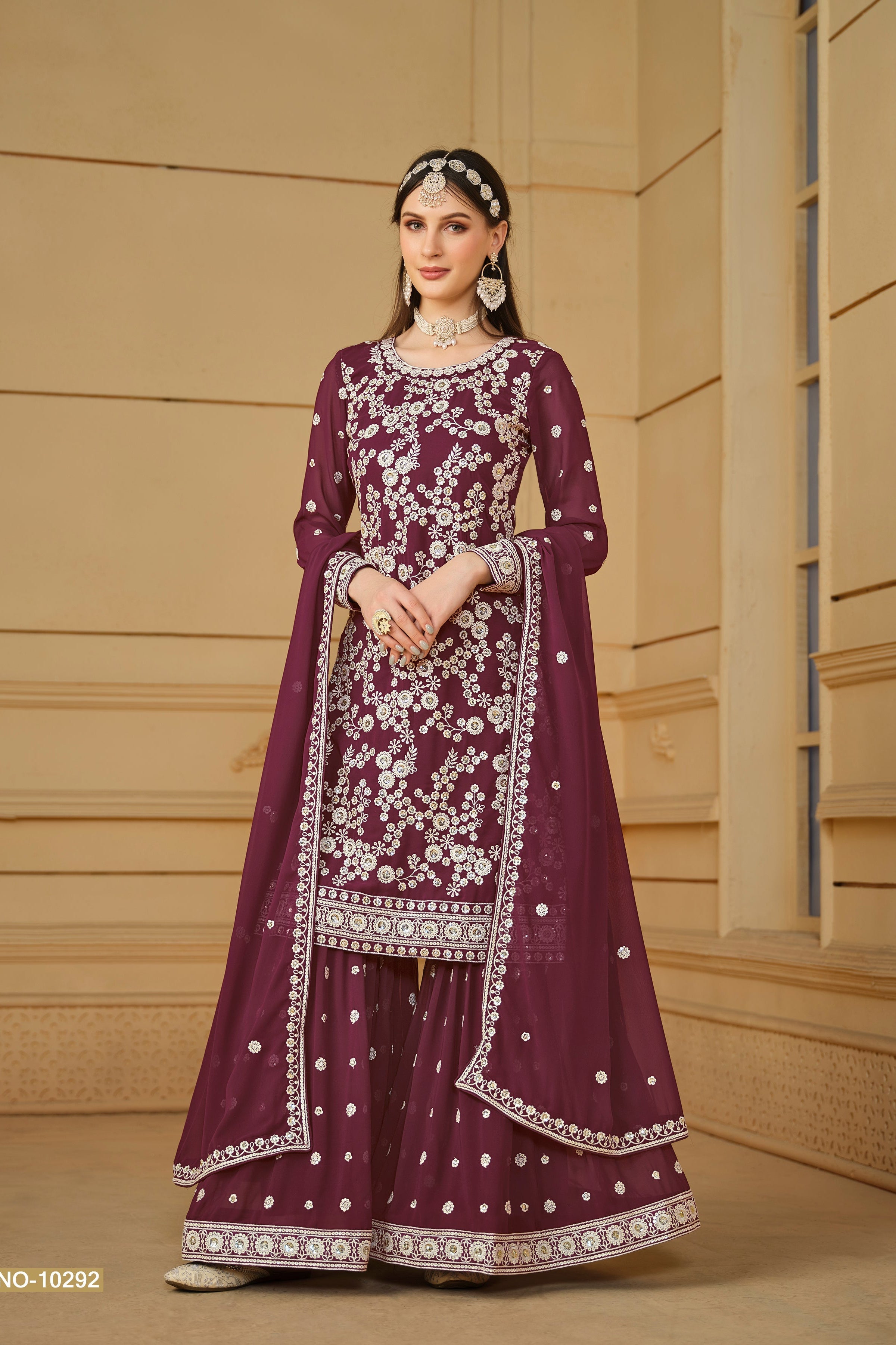 Serene Elegance Faux Georgatte SHARARA EASR0045