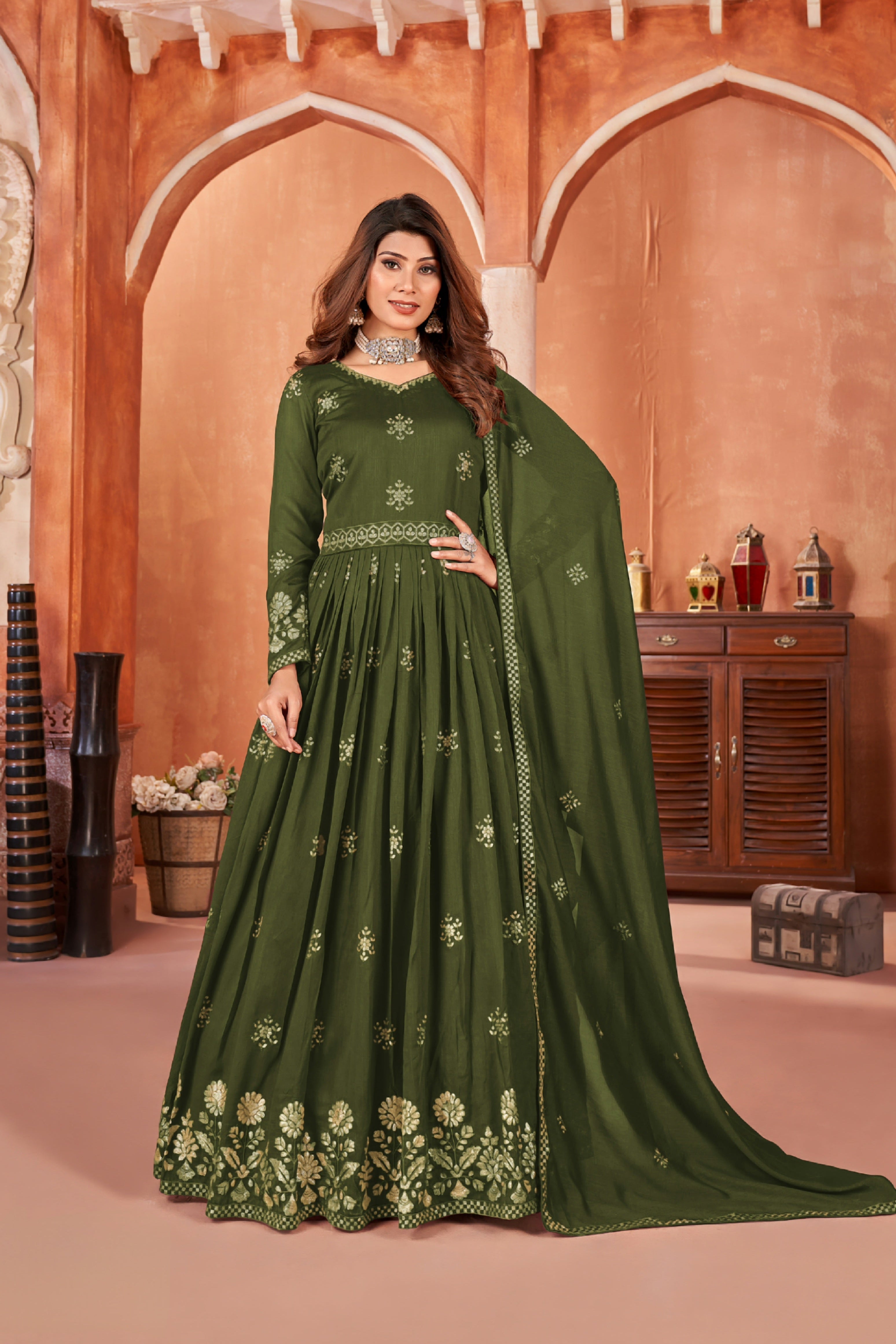 Georgette Glow Silky Gown EAGW0053