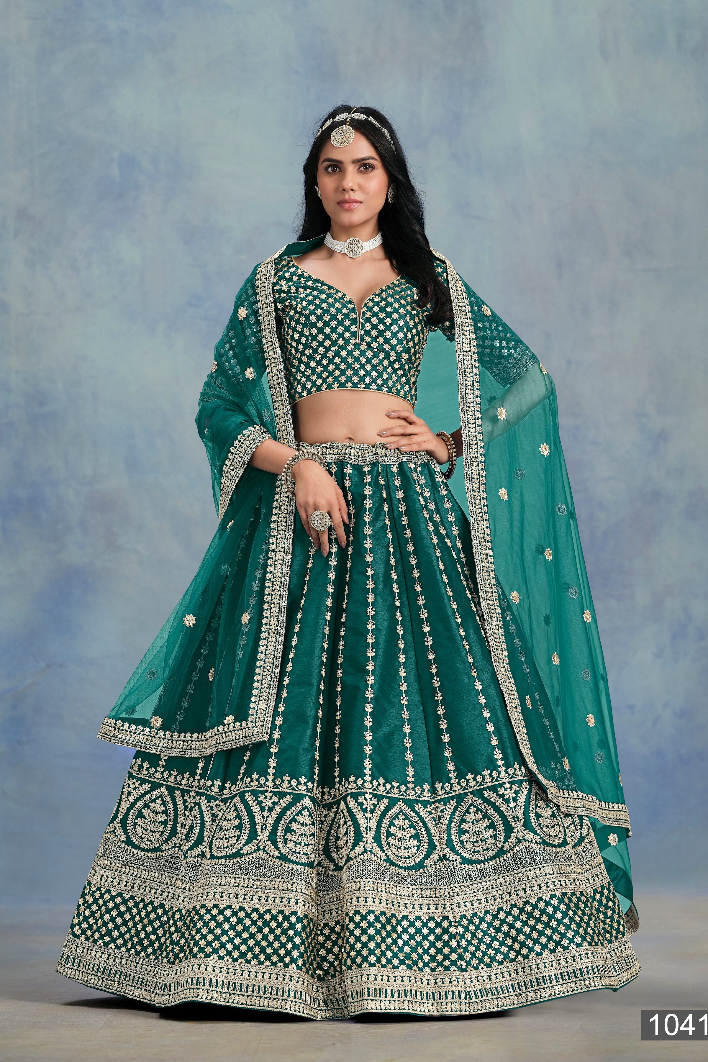 Lehenga choli with premium tikki work LXLG0012