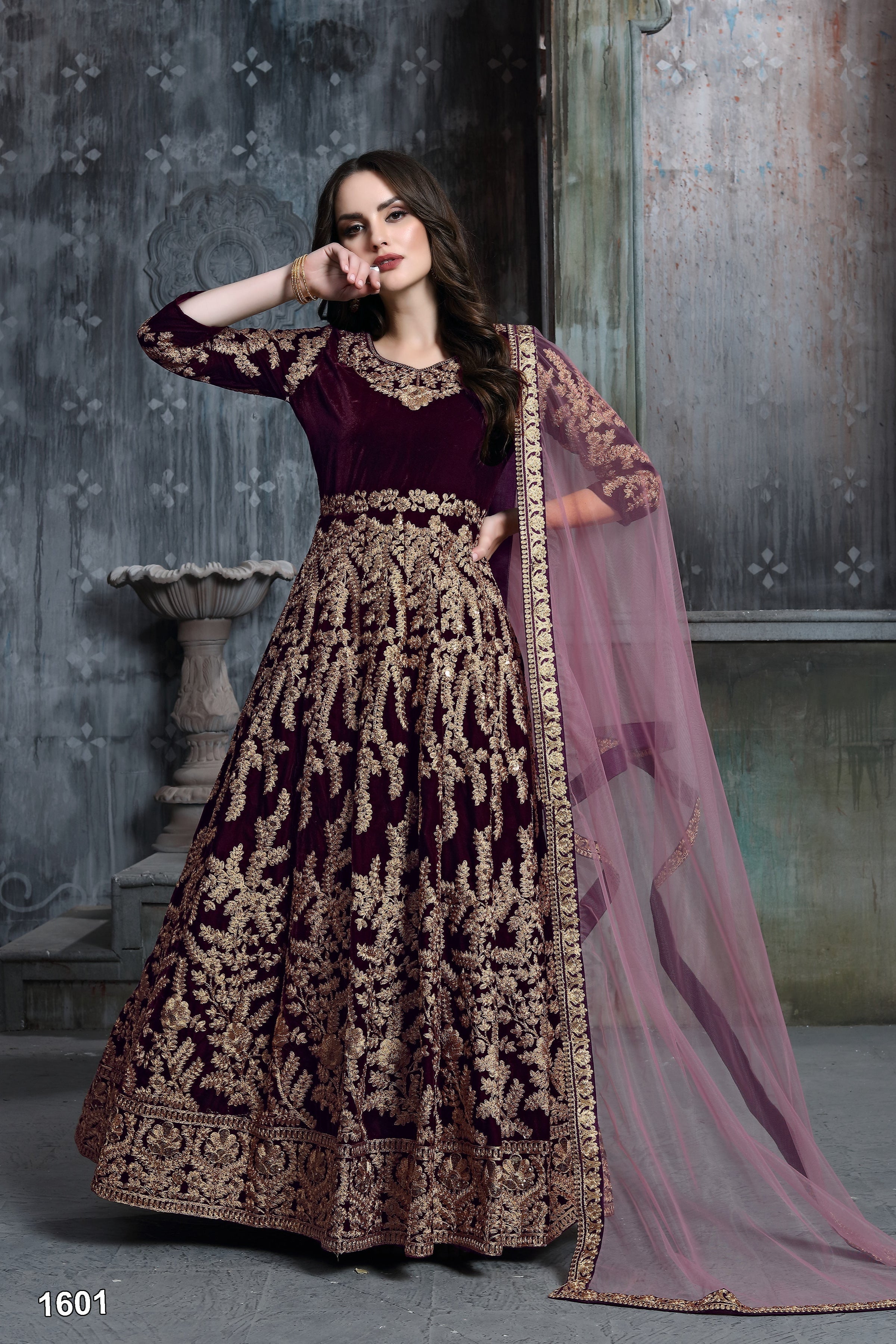 Velvet Embrace Designer Gown LXGW0001