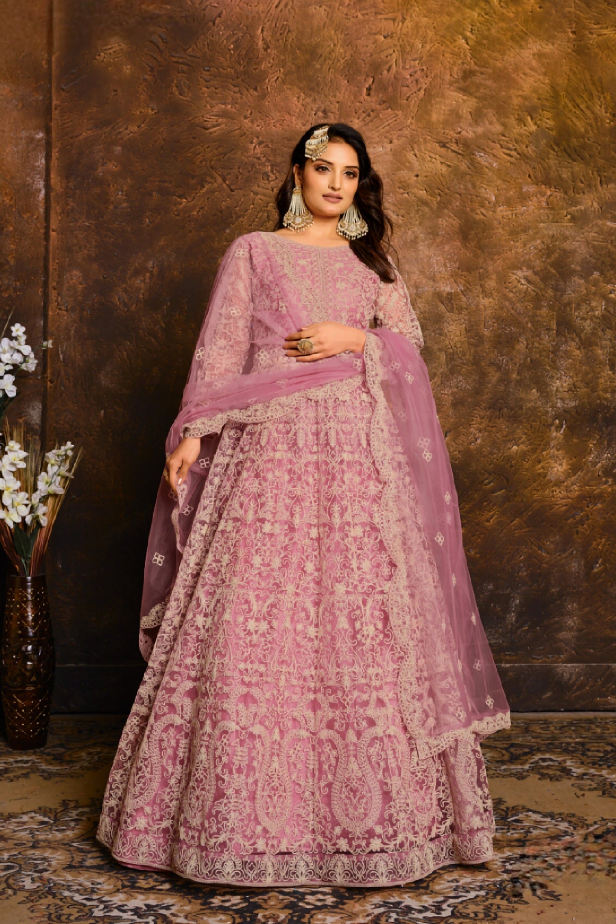 Celestial Net Embroderied Gown EAGW0059