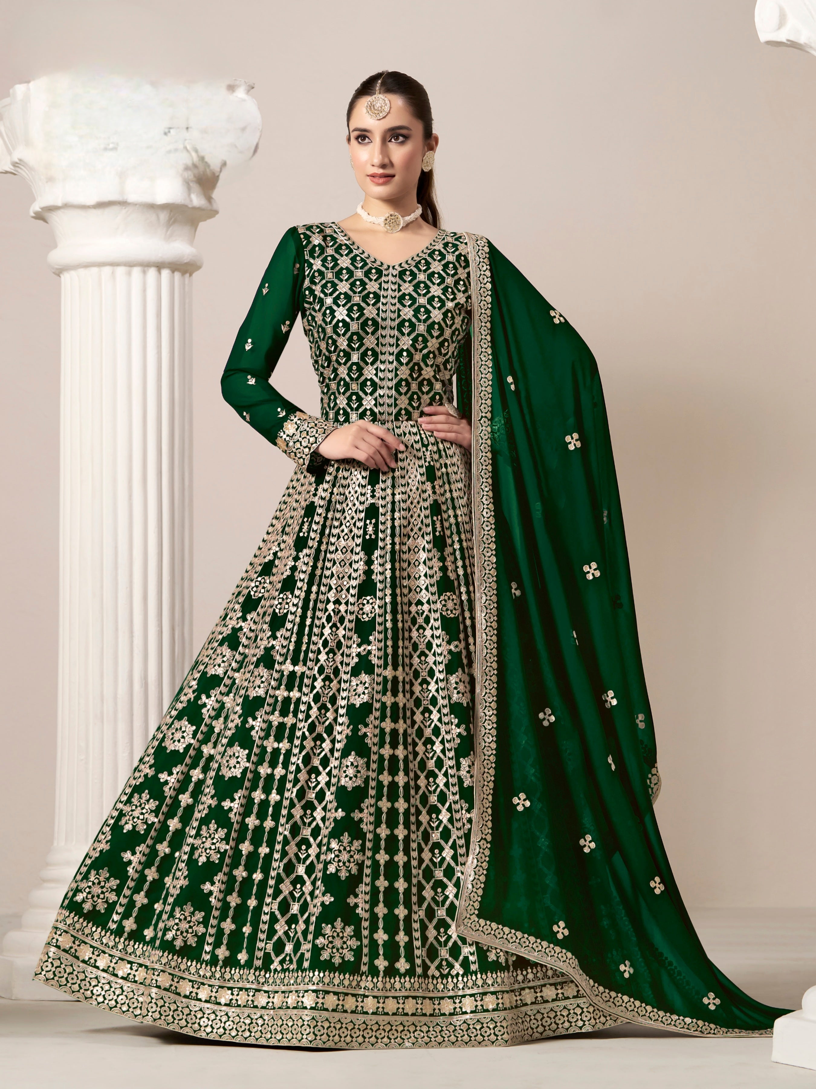 Faux Georgatte Designer Gown LXGW0002