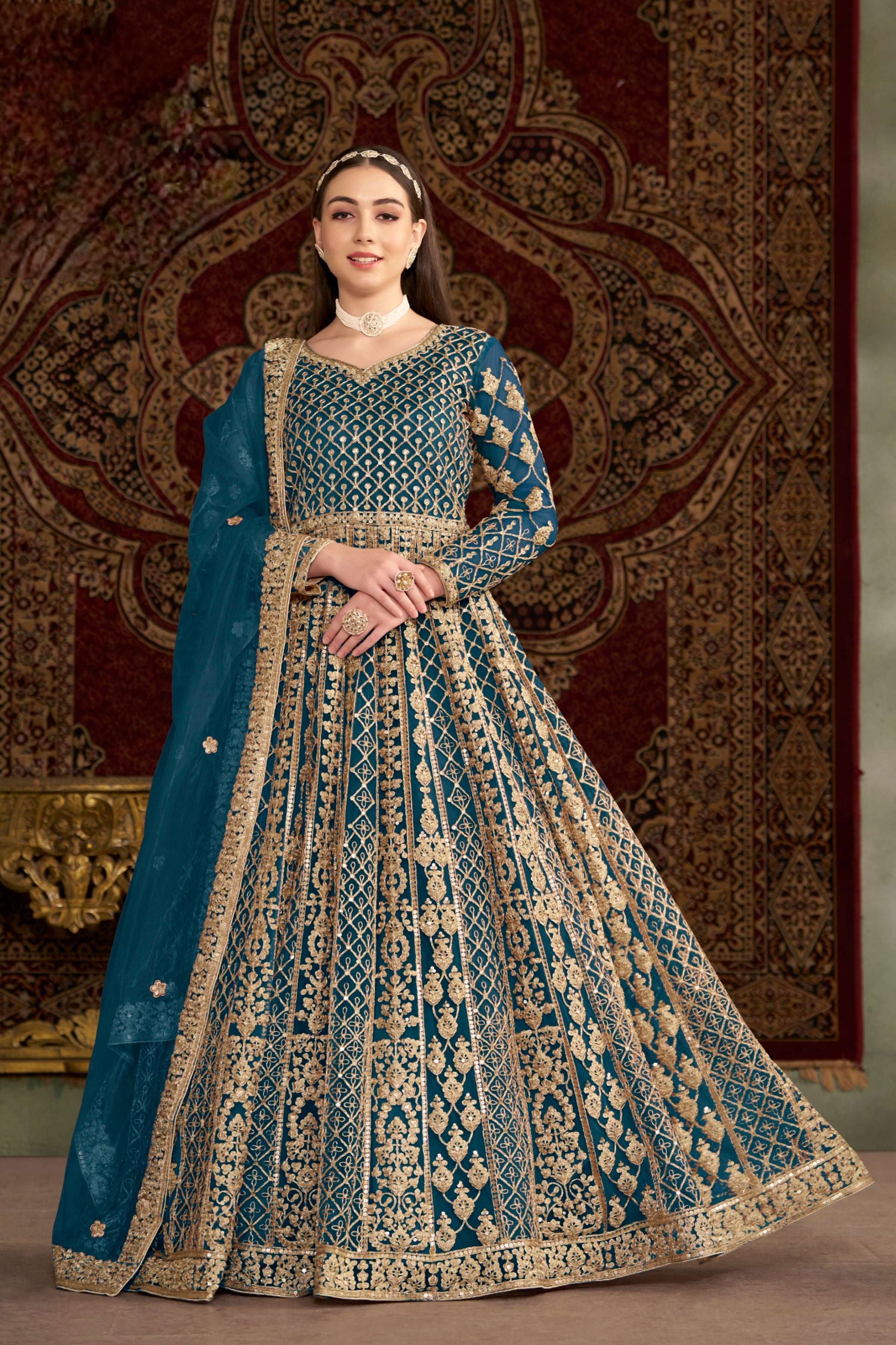 Silken Glint Designer Gown LXGW0004