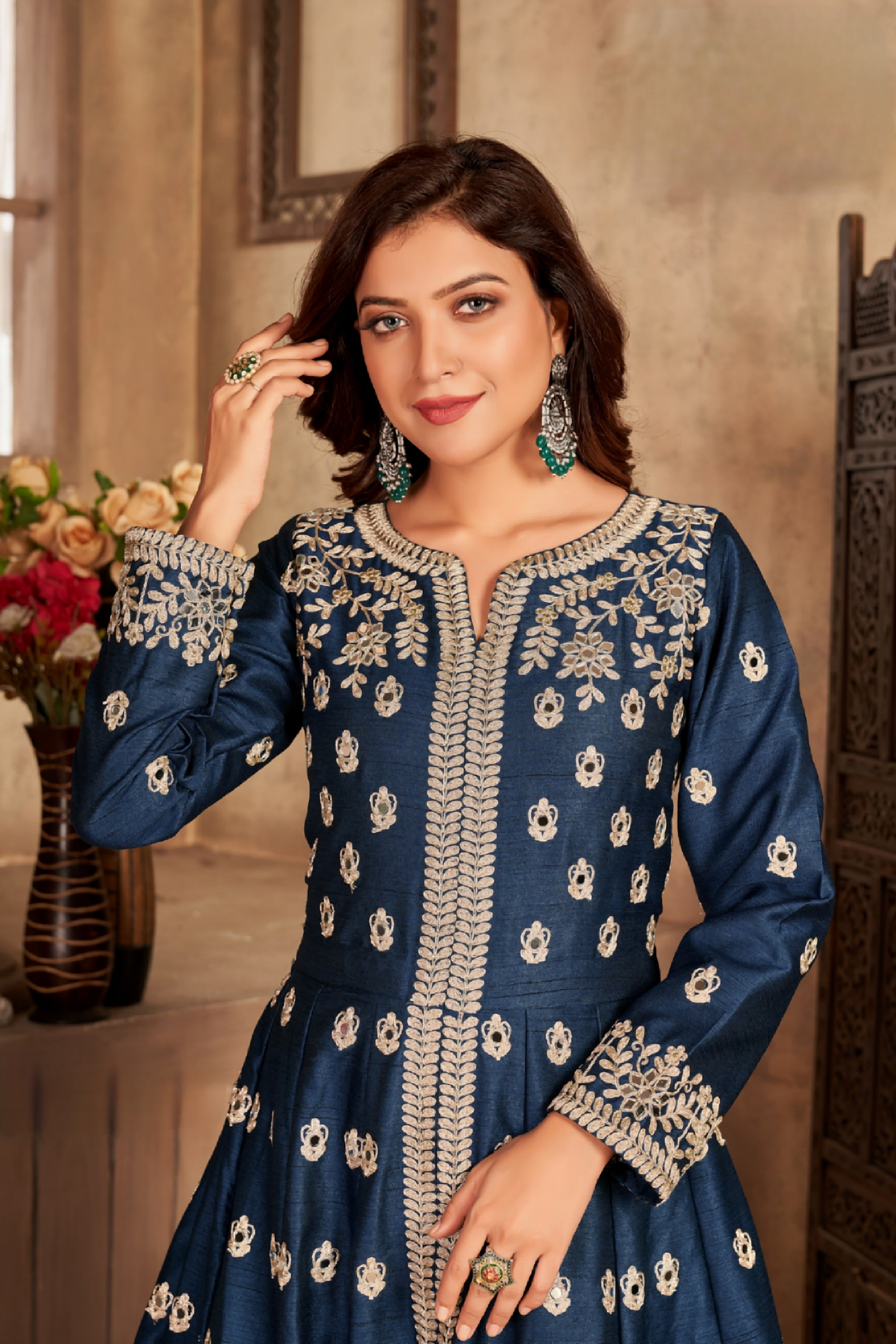 VELVET FABRIC DESIGNER GOWN LXGW0012