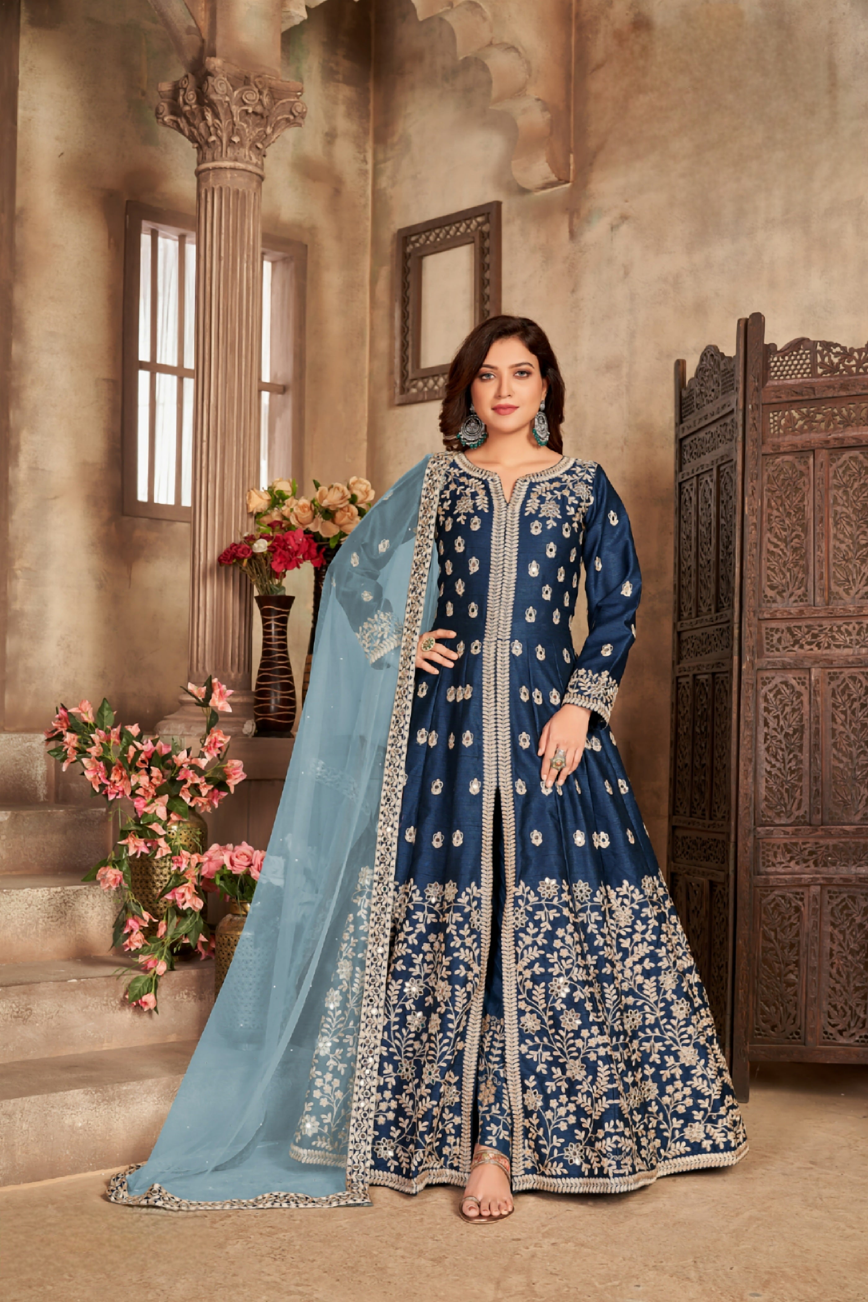 VELVET FABRIC DESIGNER GOWN LXGW0012