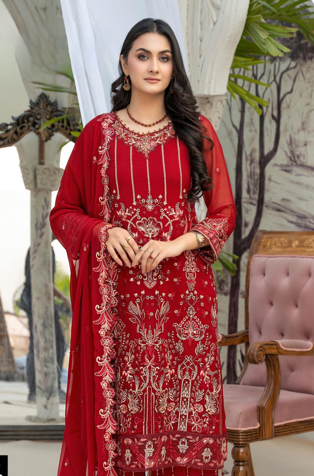 Georgette Glow Ensemble PAKISTANI SUITS LXPK0045