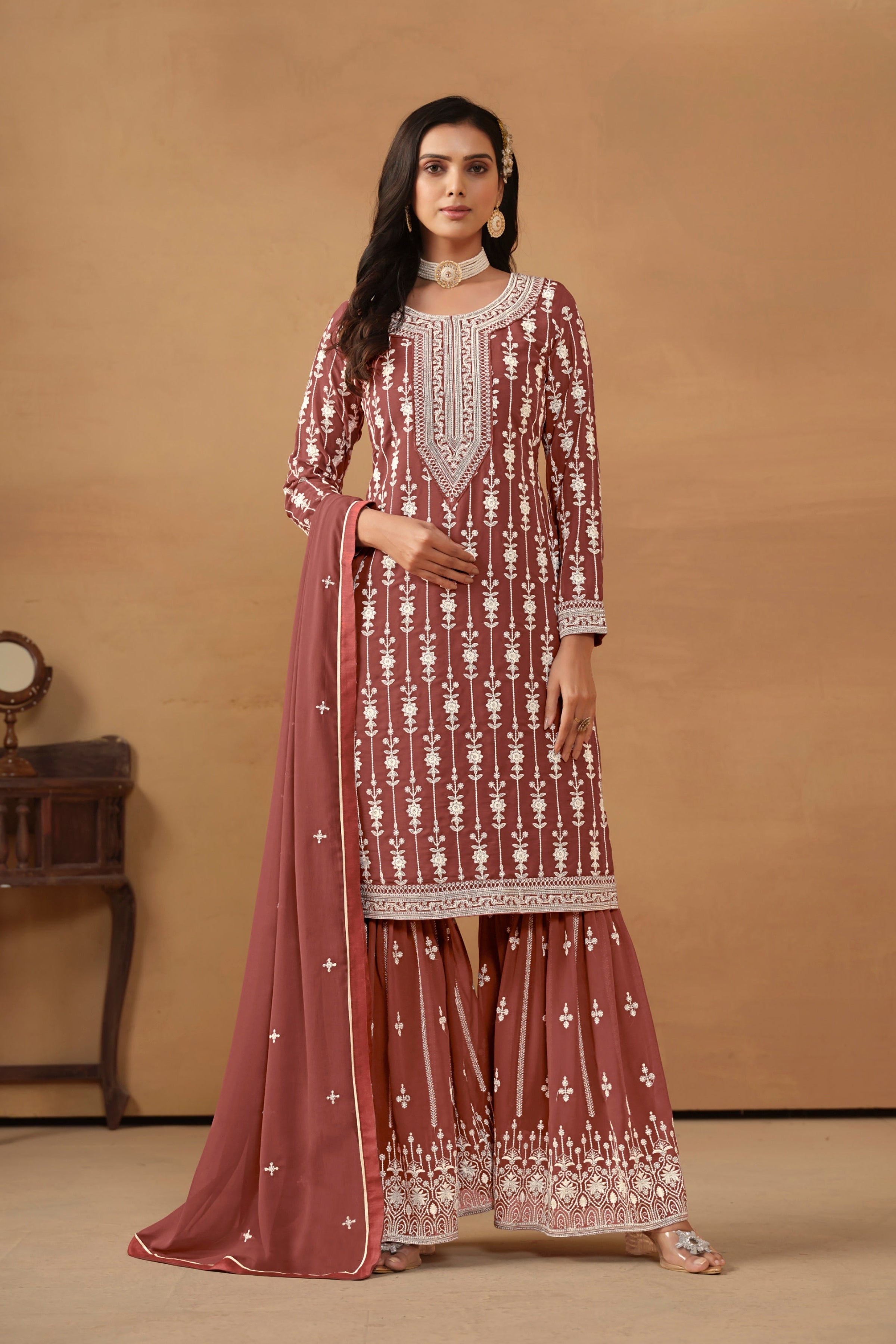 Heavy Embroideried Sharara EASR0066