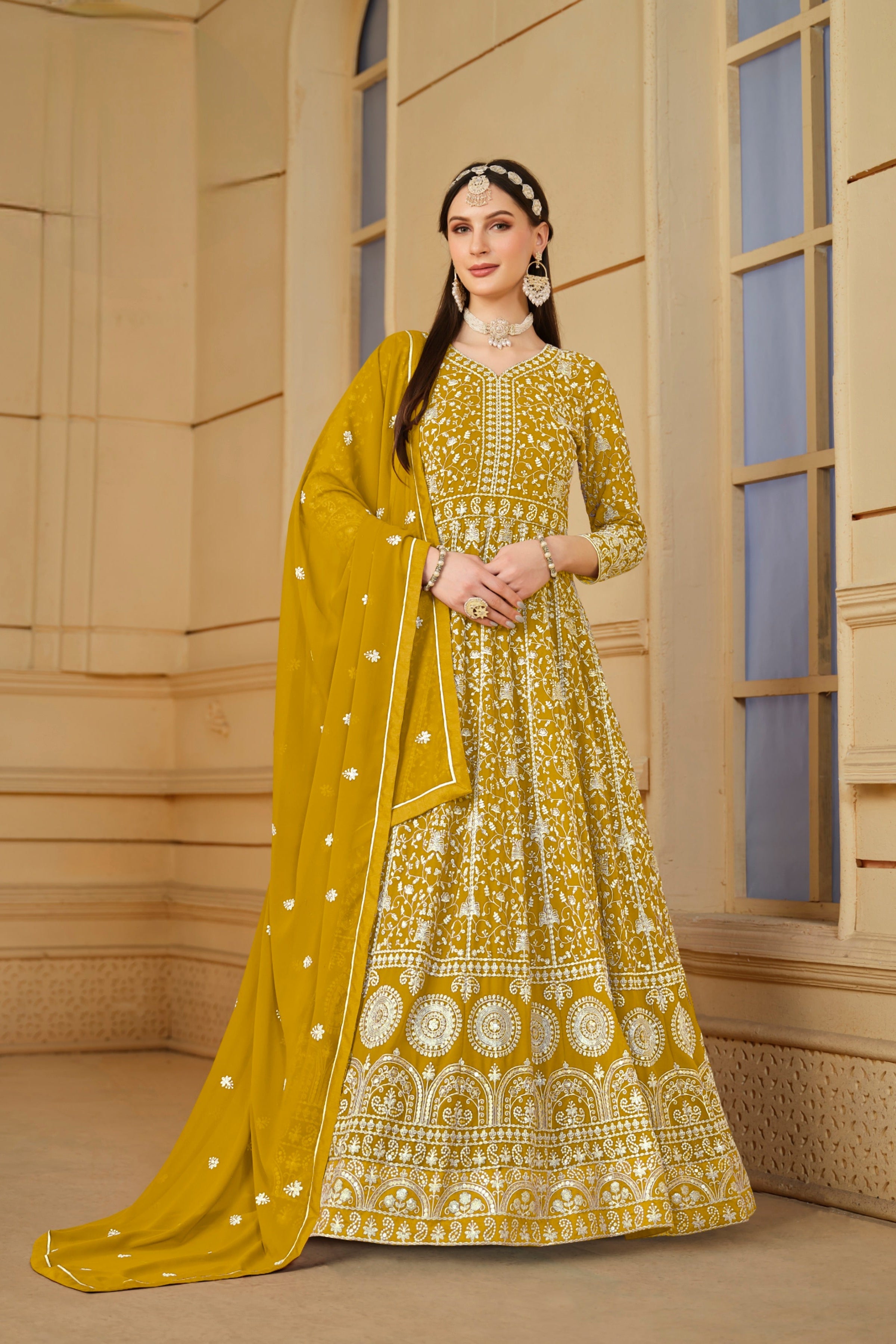 Faux georgette Designer Gown LXGW0019