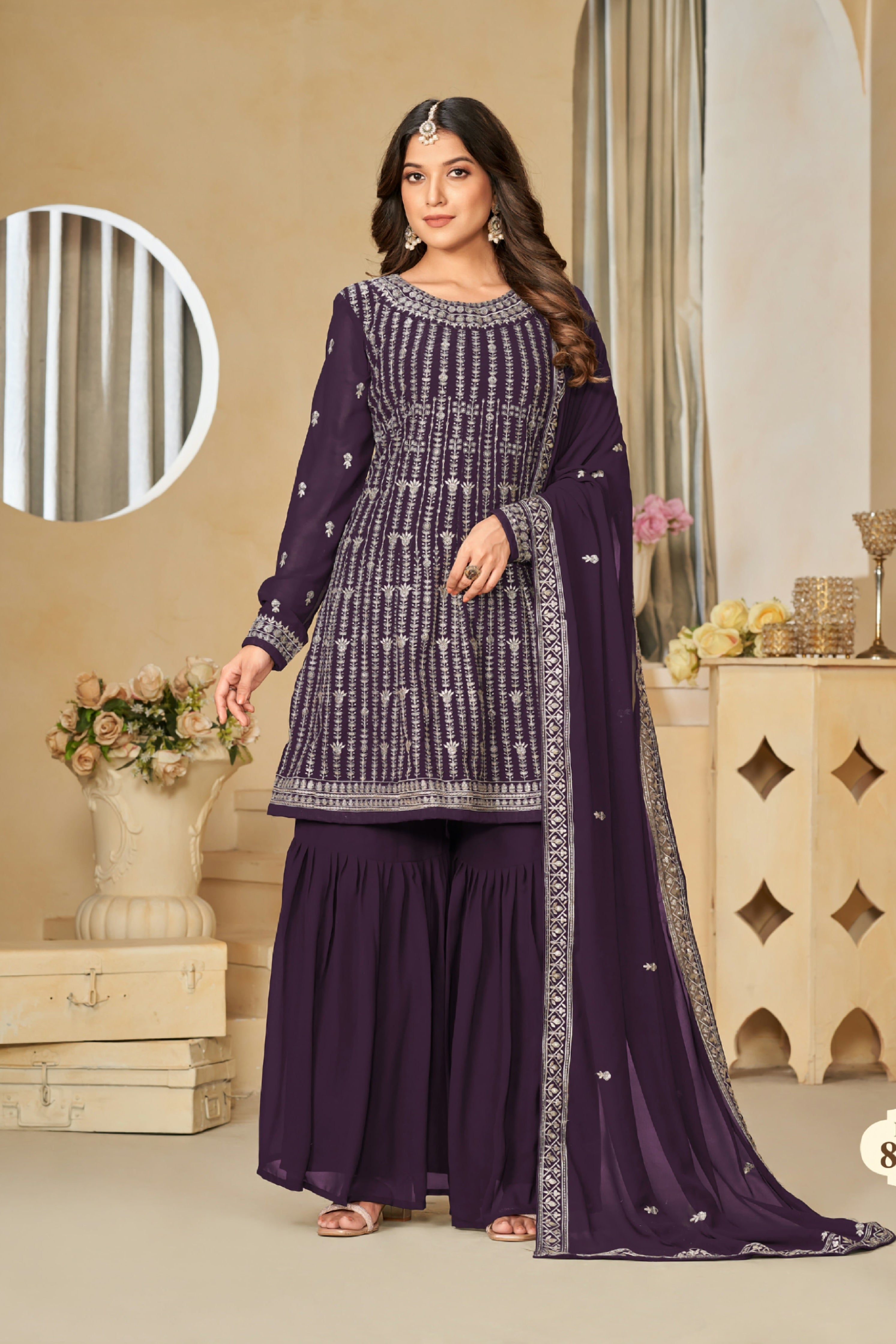 Ethereal Touch Embroideried sharara EASR0065