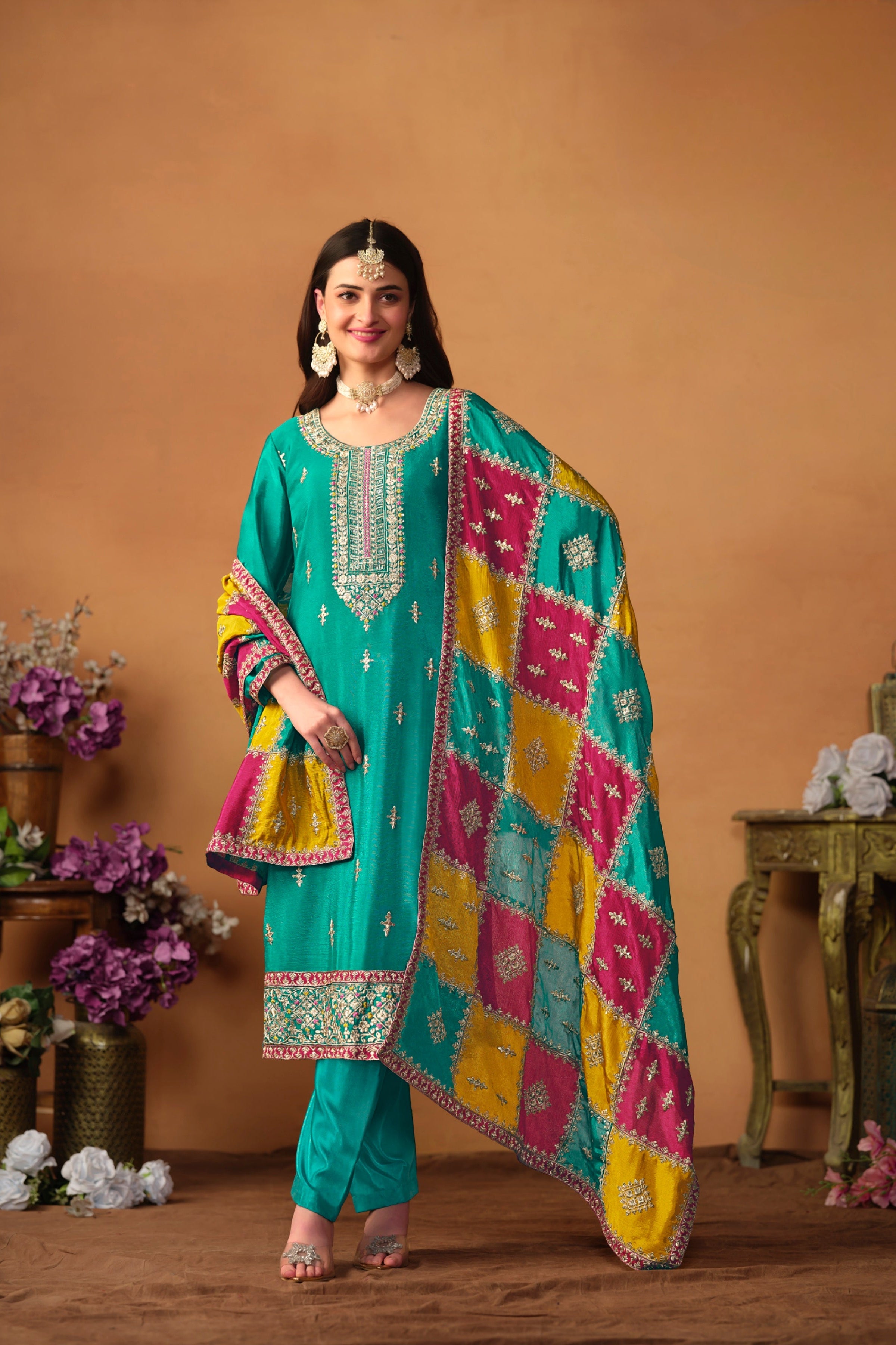 Graceful Chinon Suit Set with Soft Dupatta EAST0021