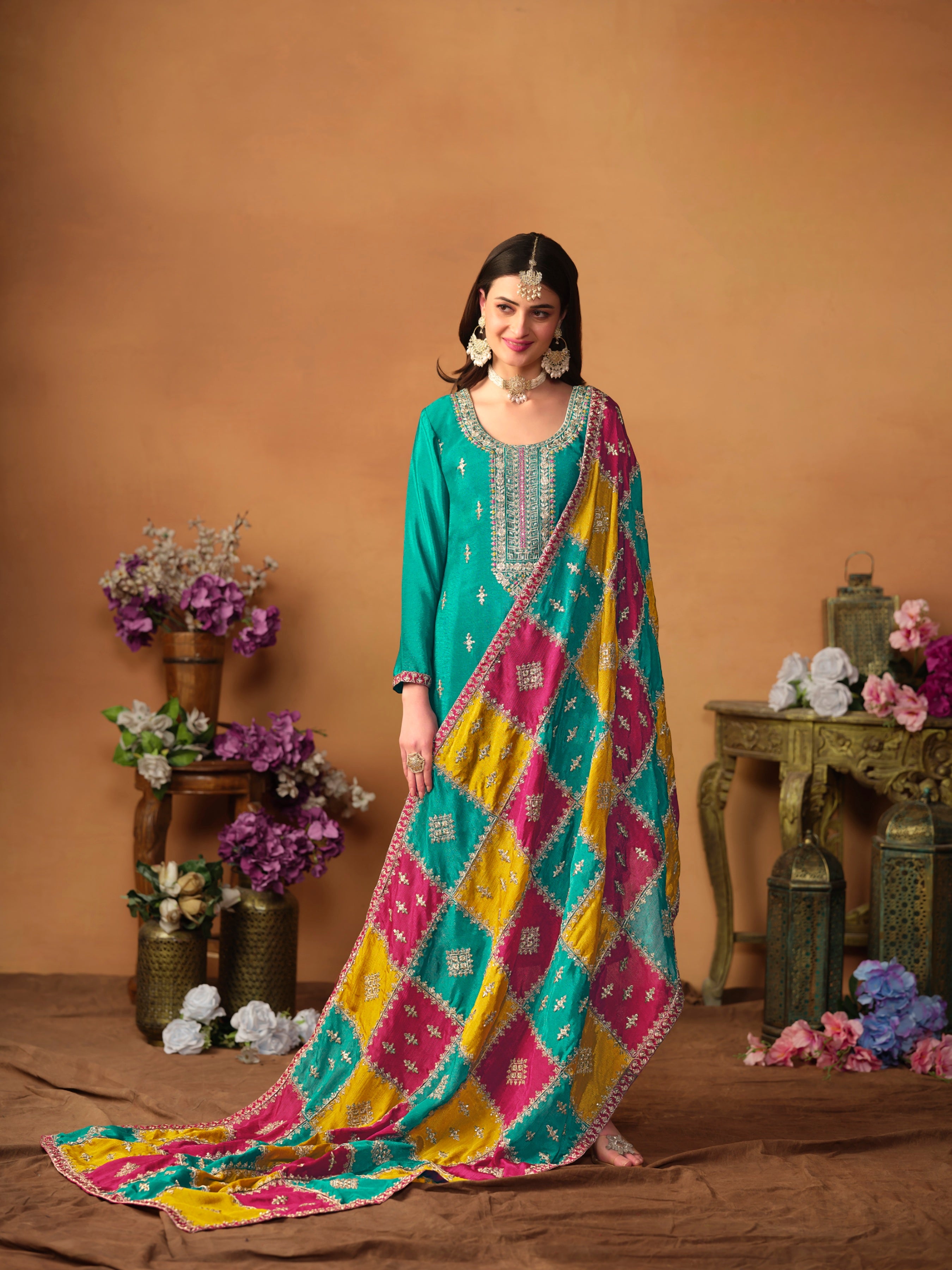 Graceful Chinon Suit Set with Soft Dupatta EAST0021