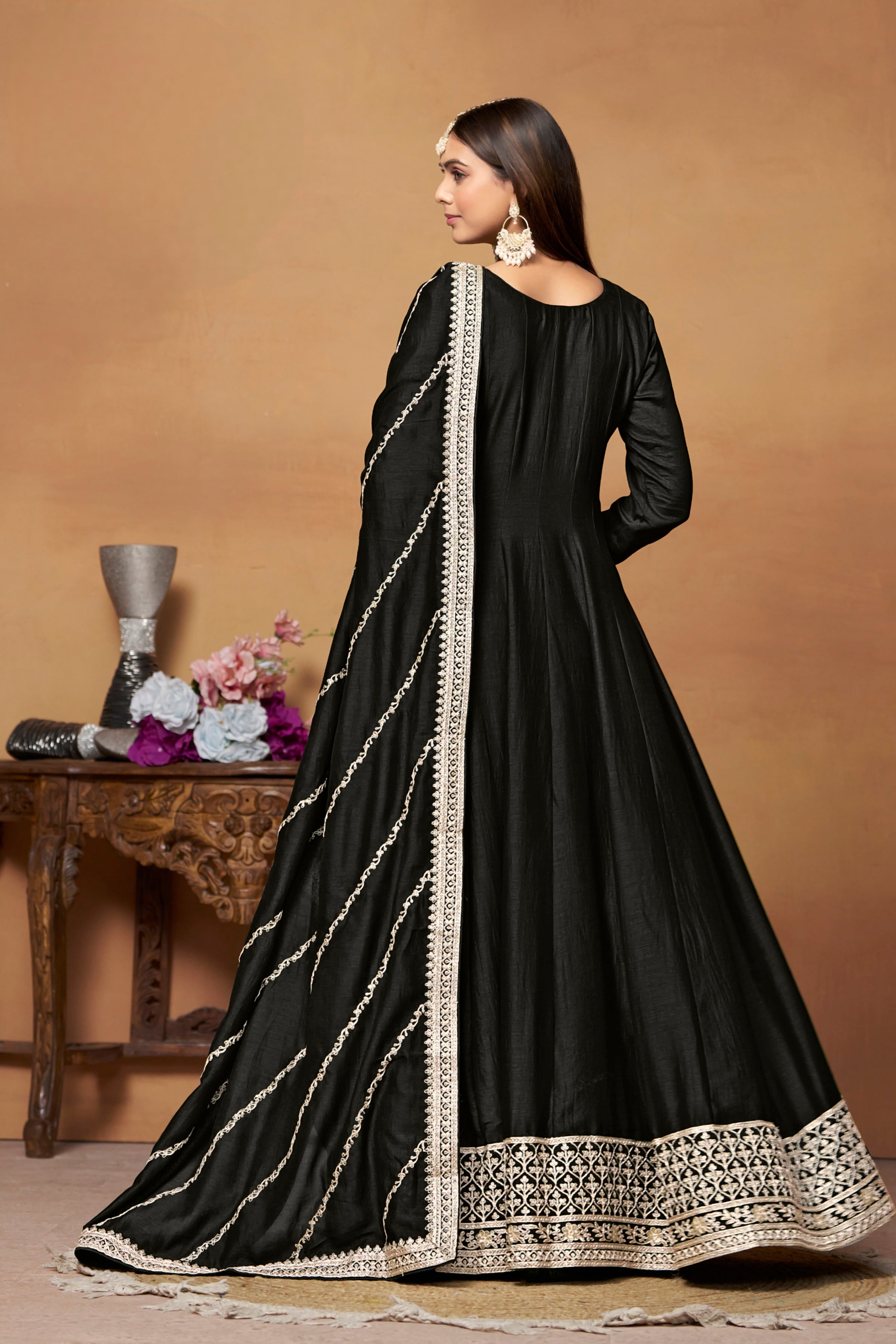 Silken Majesty Embroideried Gown EAGW0066