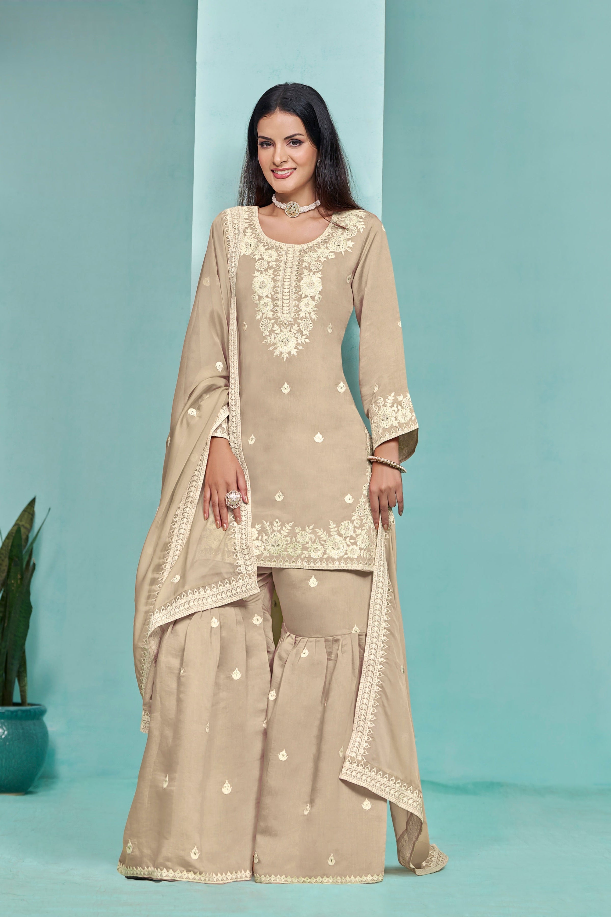 Roman silk Embroderied SHARARA EASR0063