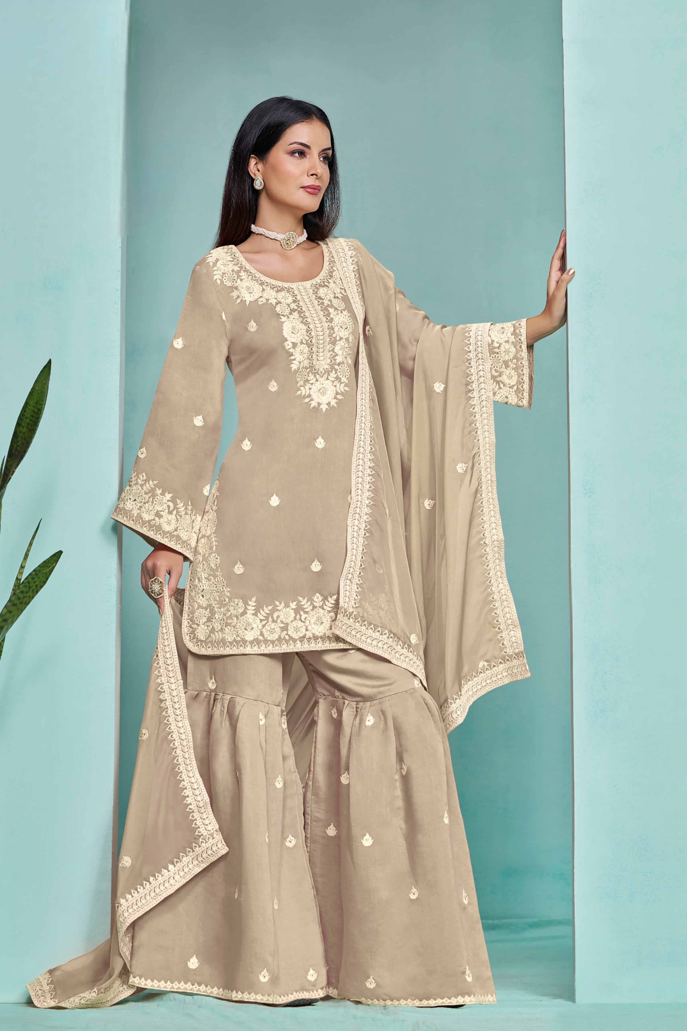 Roman silk Embroderied SHARARA EASR0063