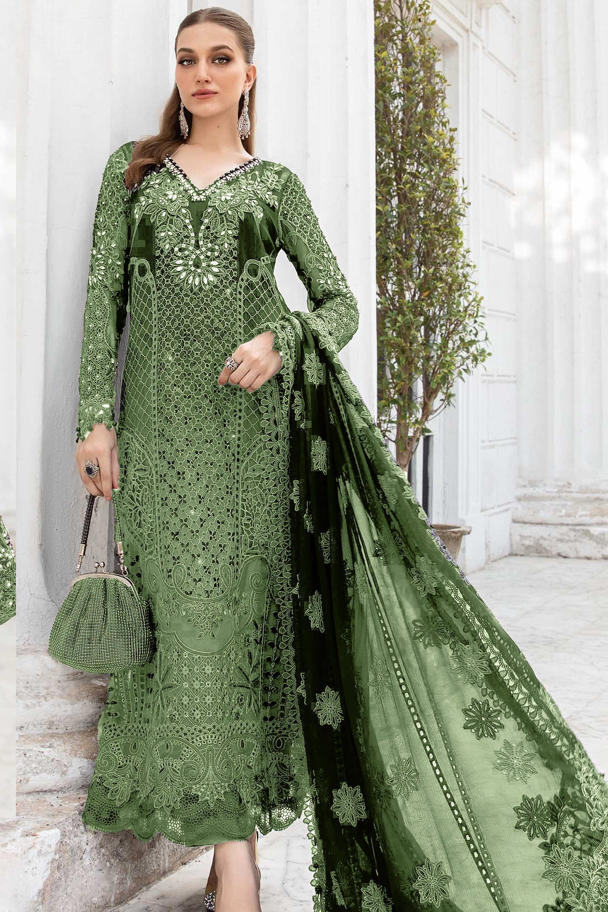 Shaded Elegance Embroidered Pakistani suit LXPK0018