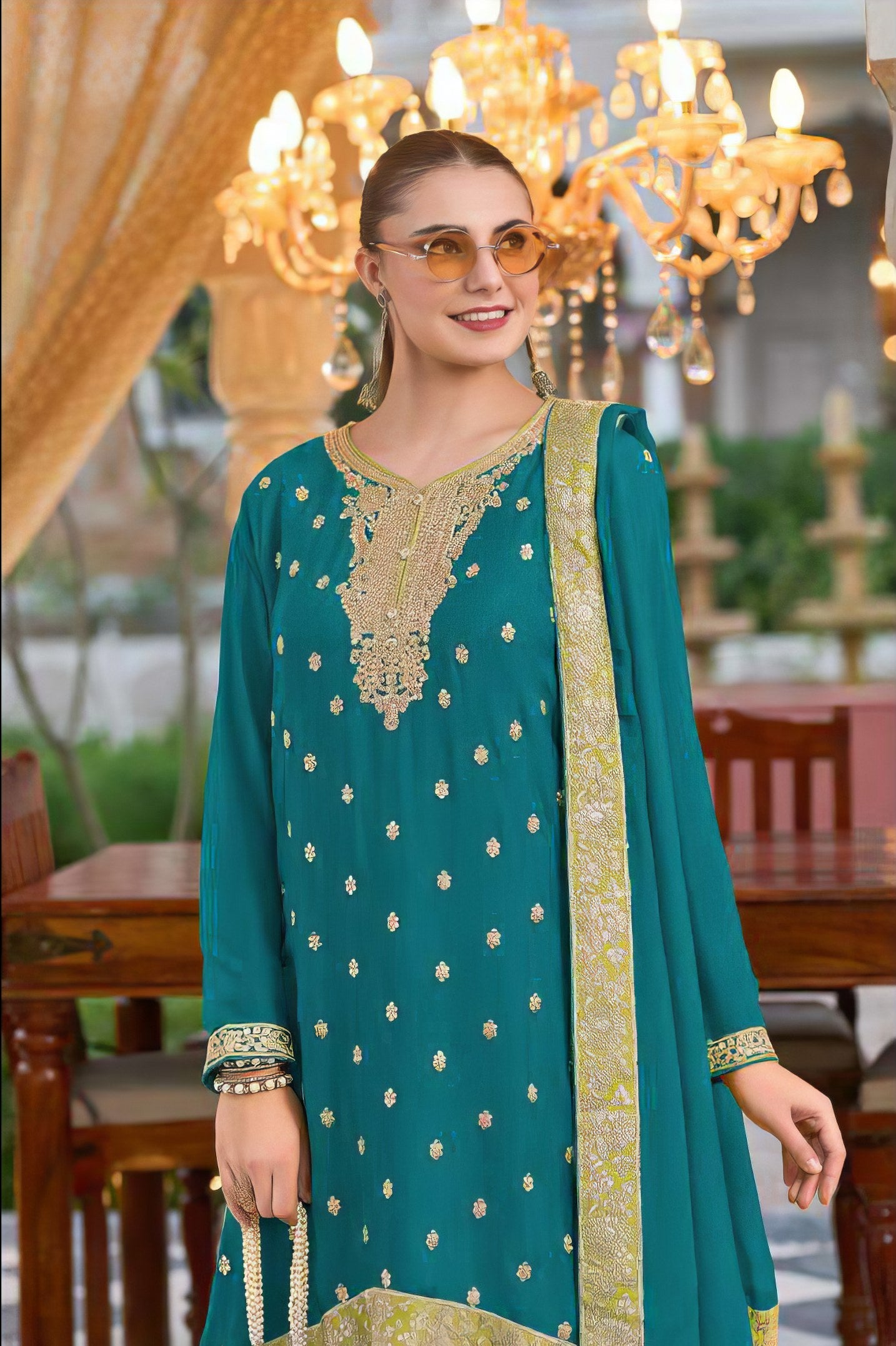 Chinon Charm Embroidered Pakistani suit LXPK0026