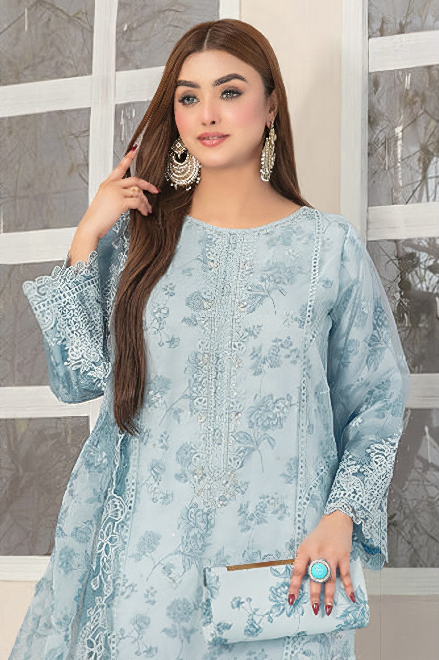 Organza Whim Embroidered Pakistani suit LXPK0029