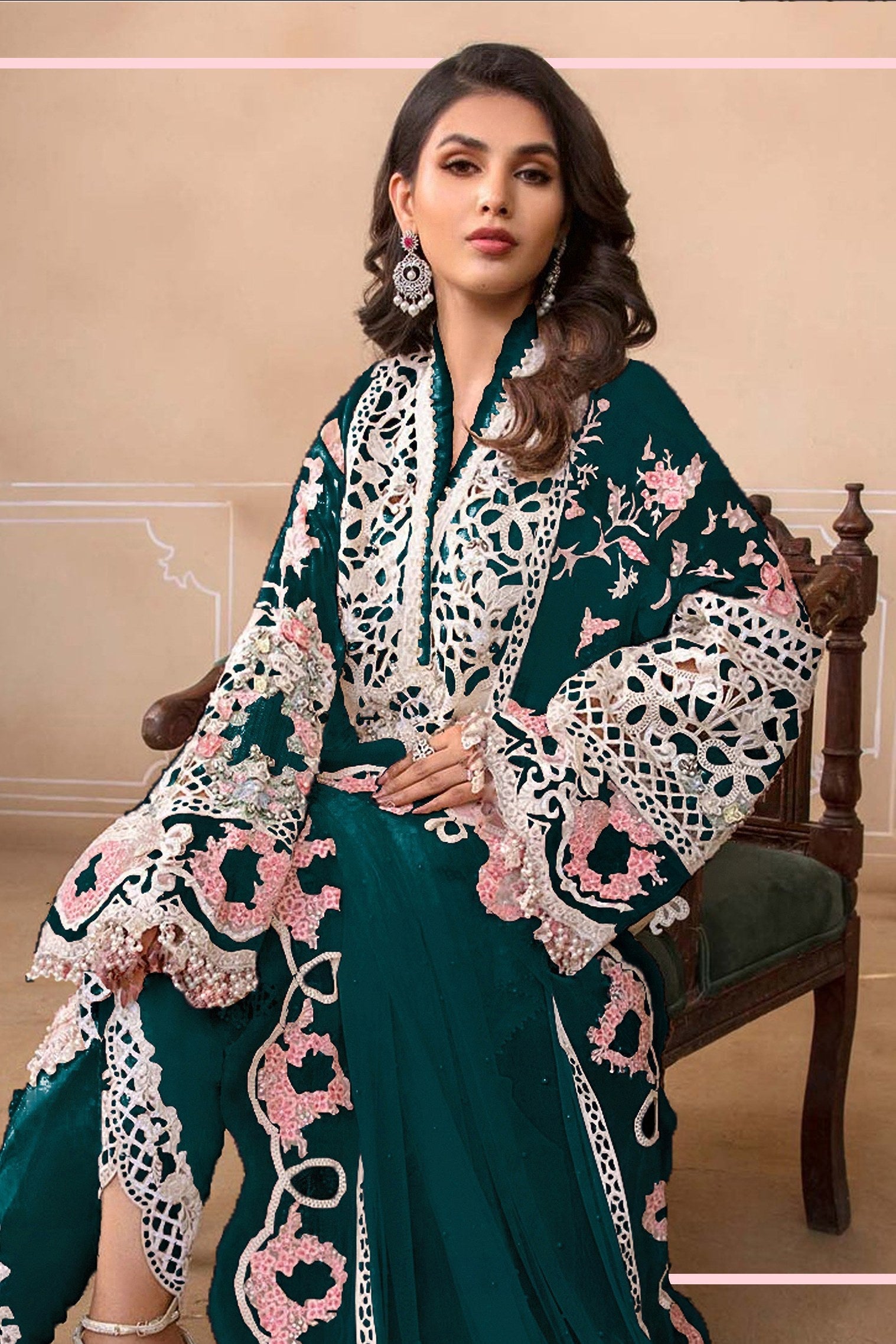Georgette Glow Embroidered Pakistani suit LXPK0031