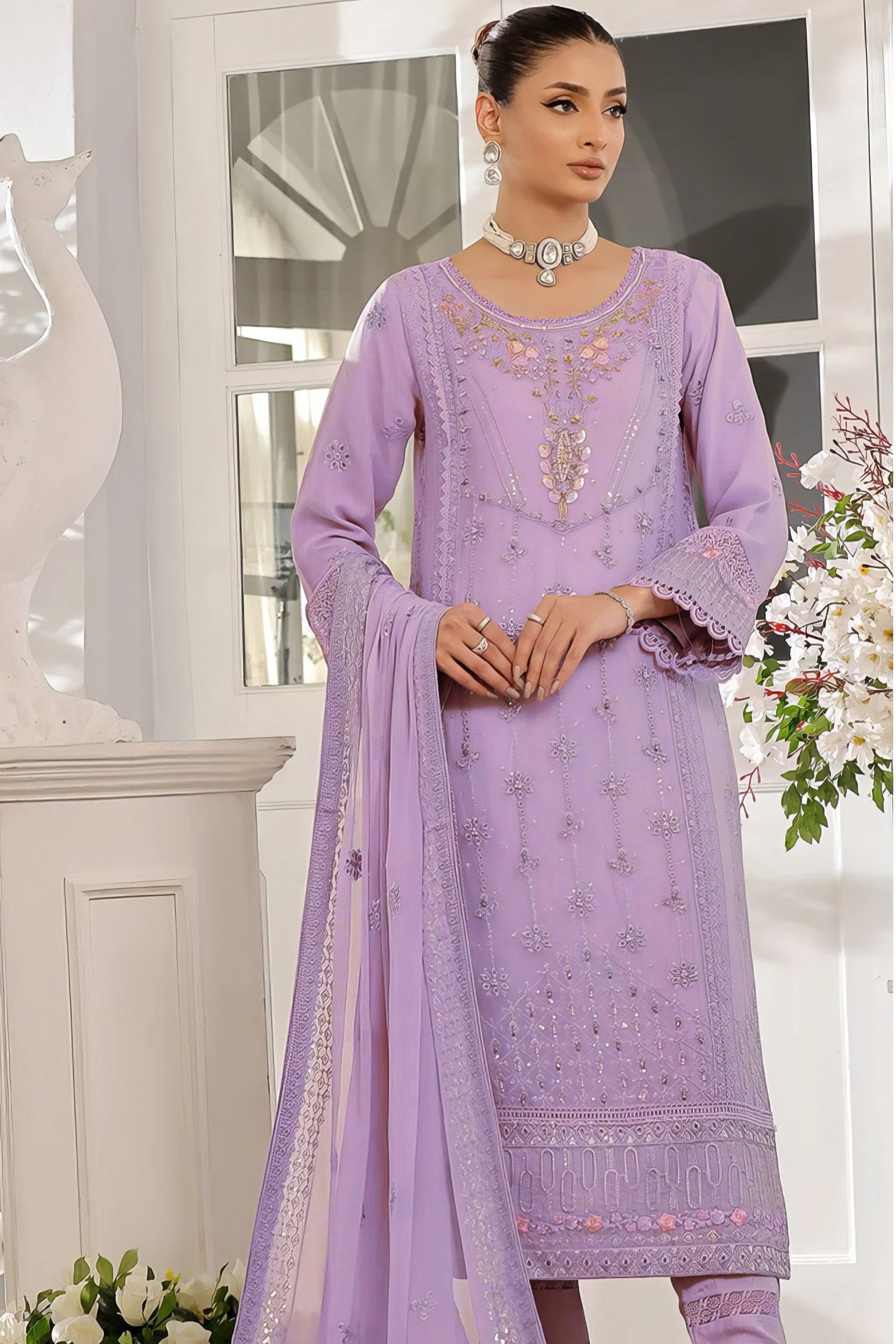 Organza Dream Embroidered Pakistani suit LXPK0034