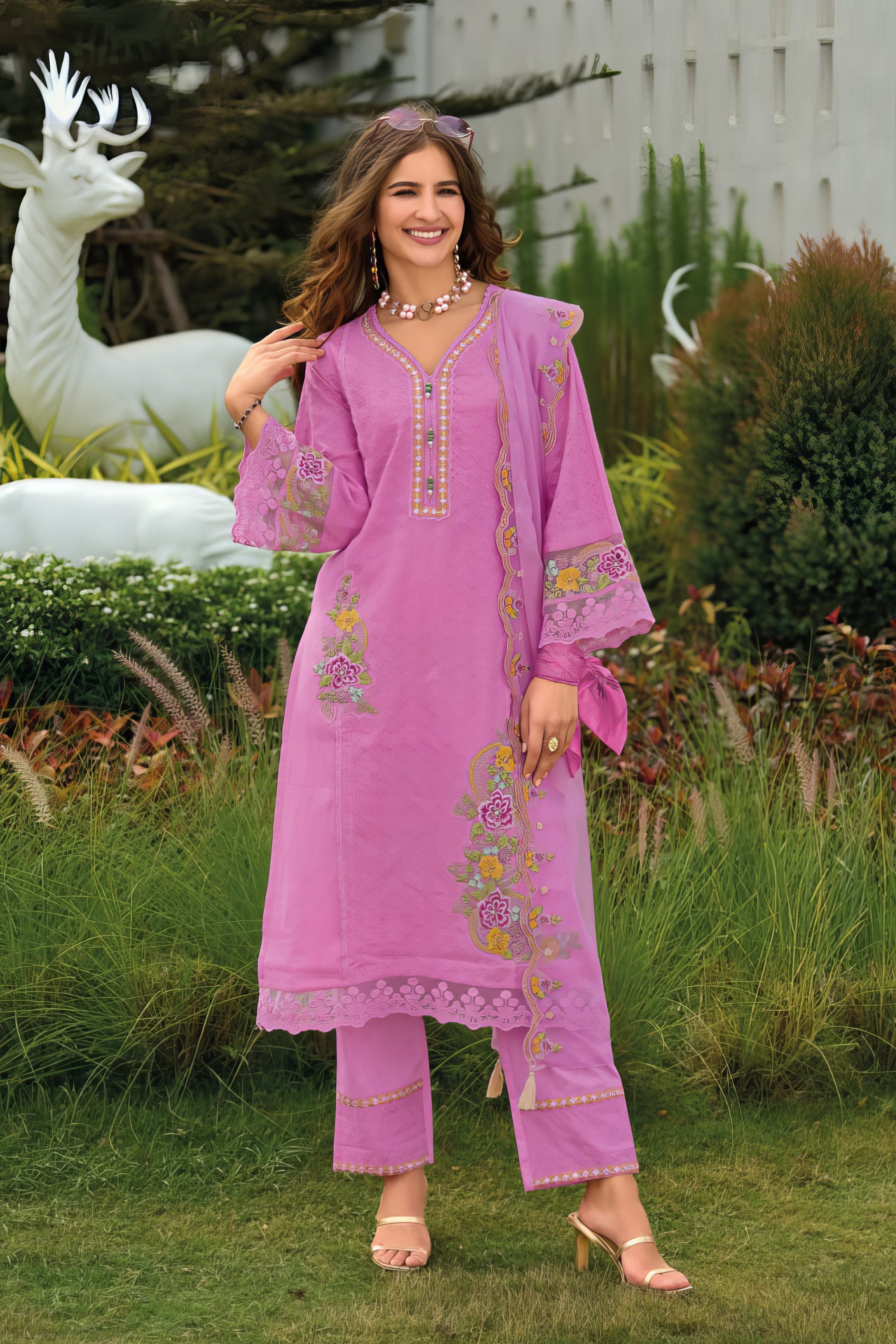 Naaz Embellish Pure Cotton Pakistani suit LXPK0006