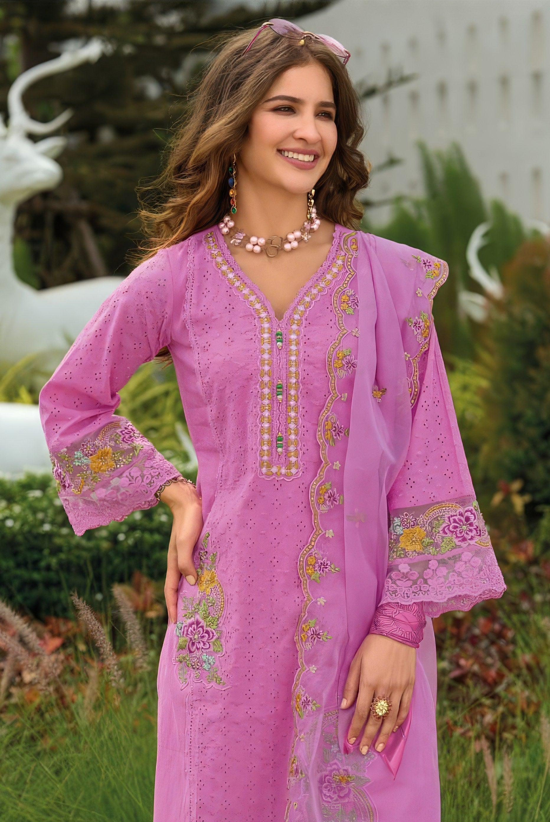 Naaz Embellish Pure Cotton Pakistani suit LXPK0006