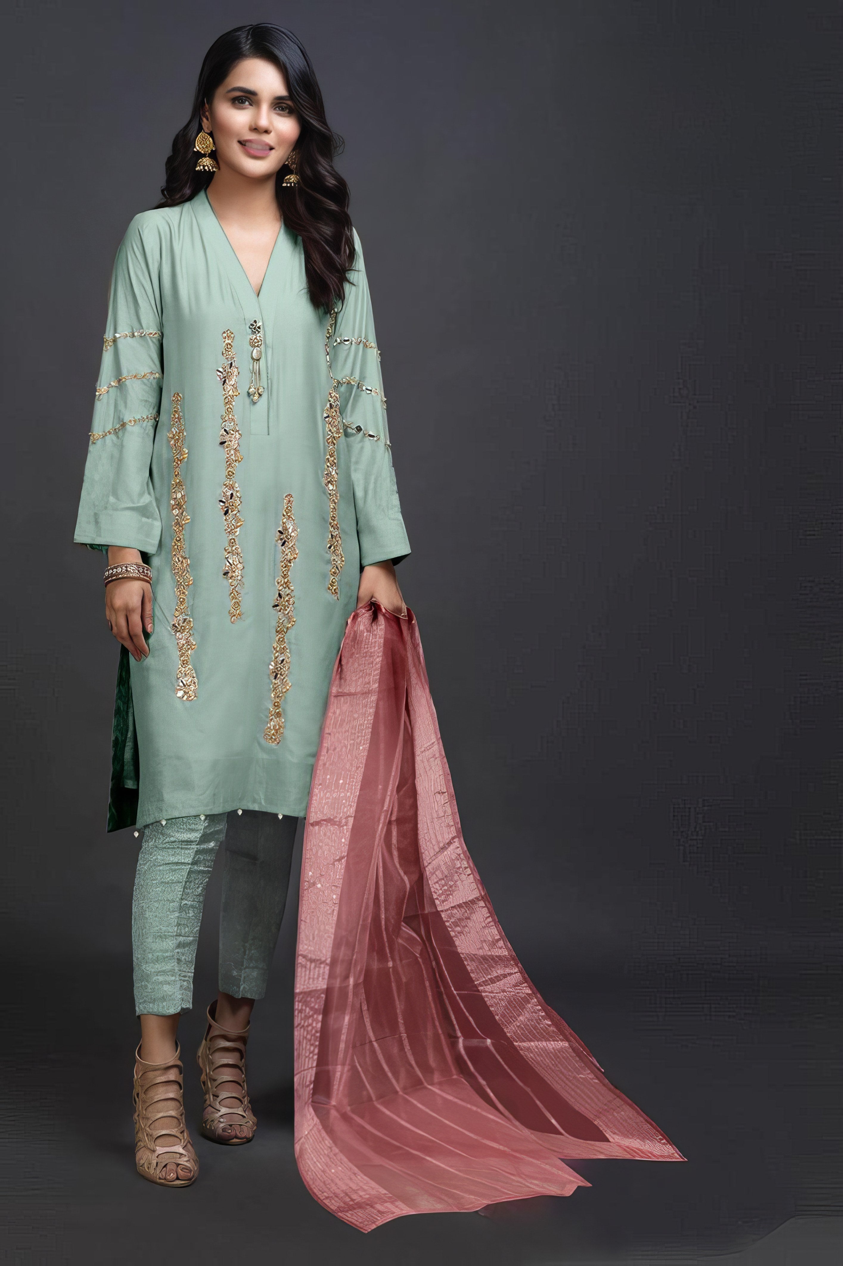 Gulnaar Blush +Pakistani Suit LXPK0061