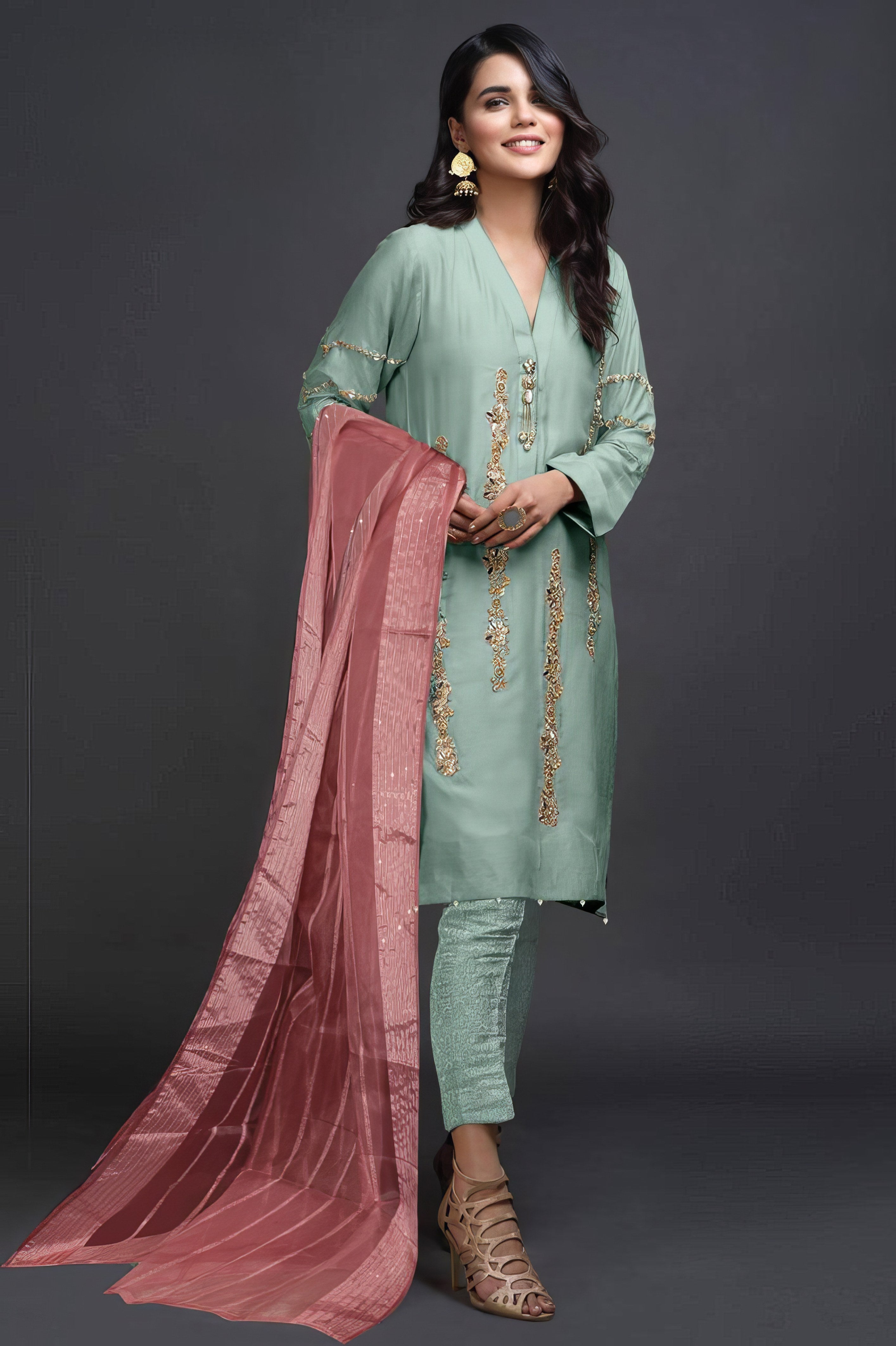 Gulnaar Blush +Pakistani Suit LXPK0061