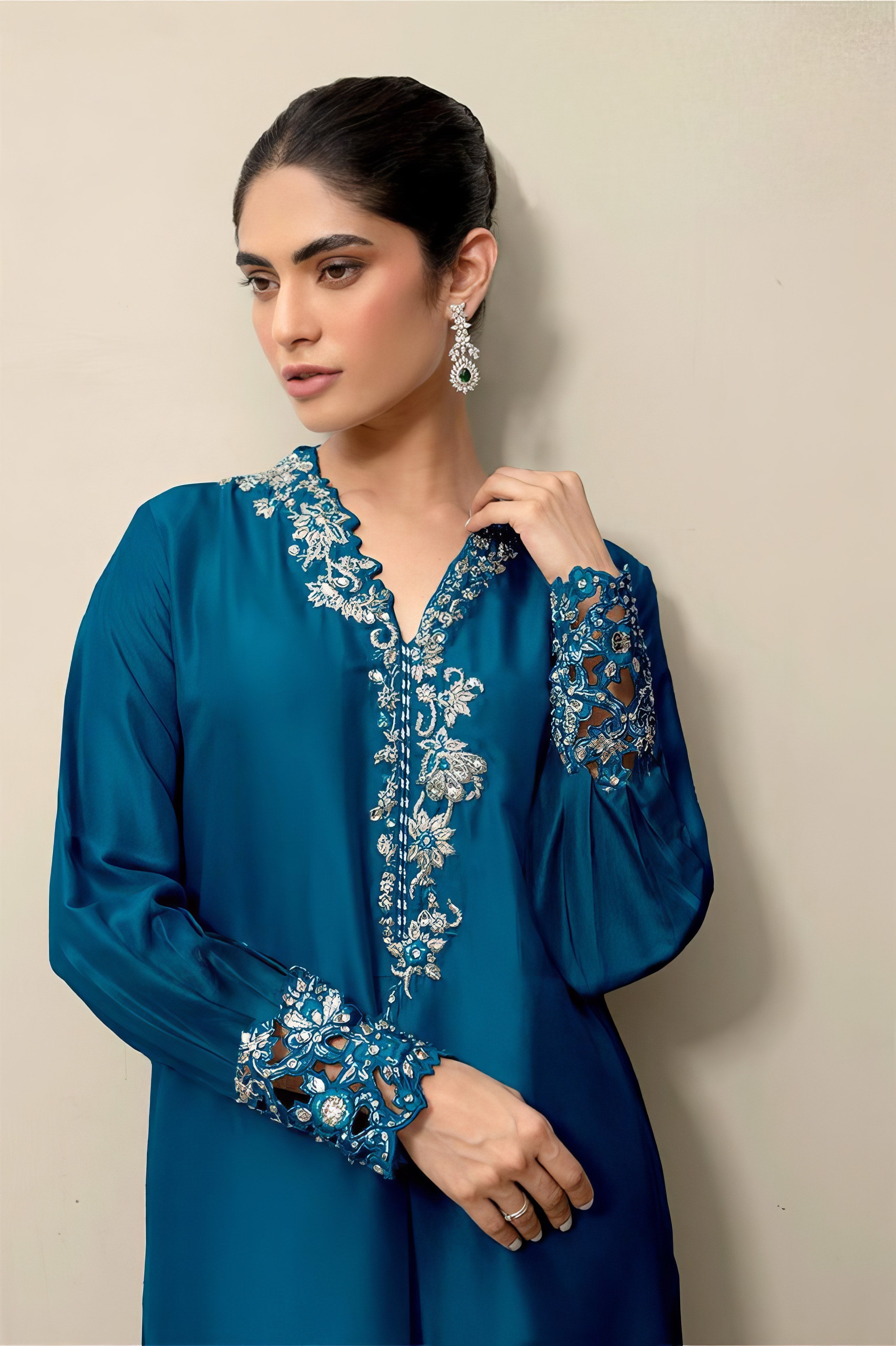 Sahiba Embroidered Satin Pakistani Suit LXPK0070