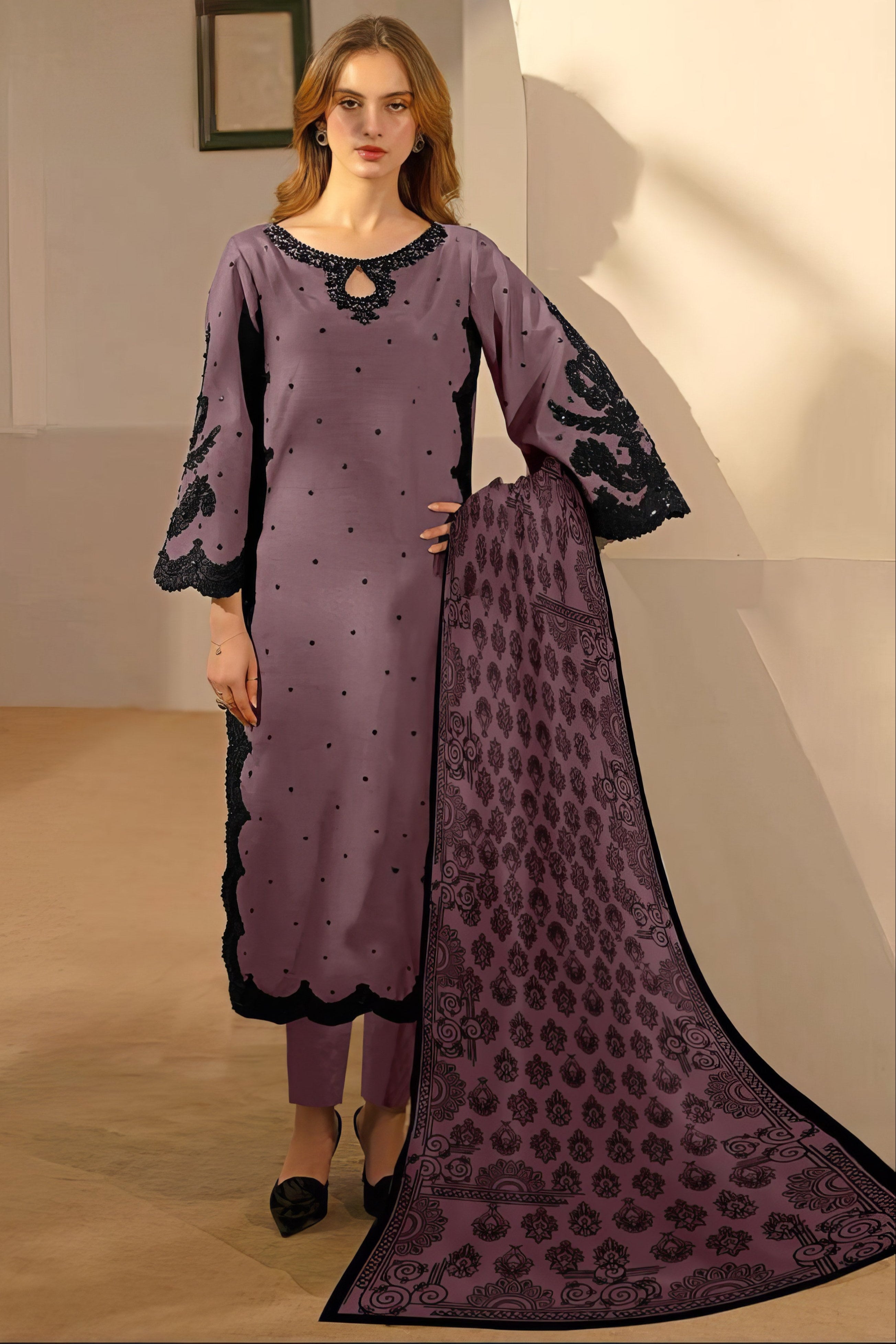 Ishya Cutwork Bell Sleeve Pakistani Suit LXPK0074