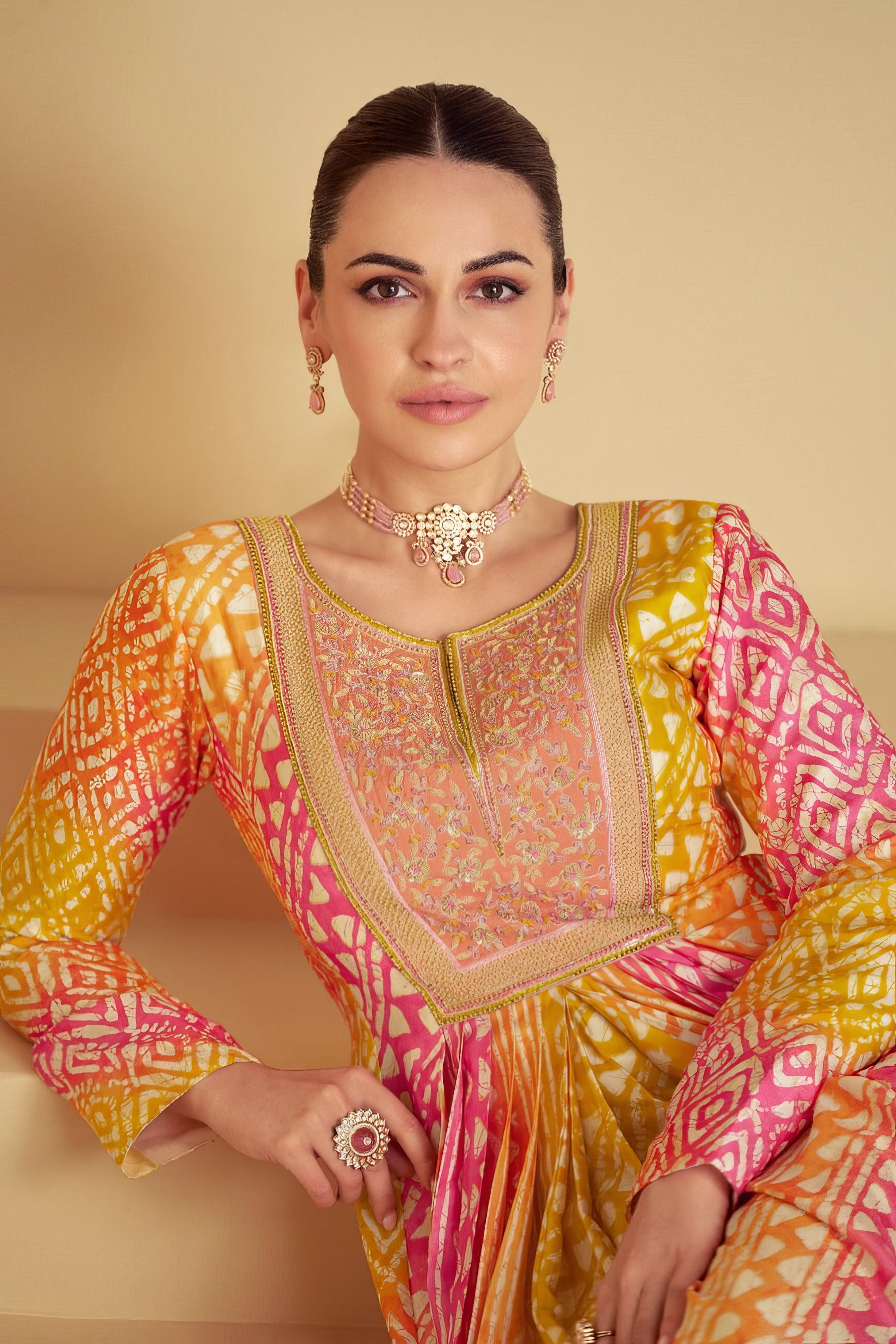 Real Muslin Digital Printed Gown LXGW0042