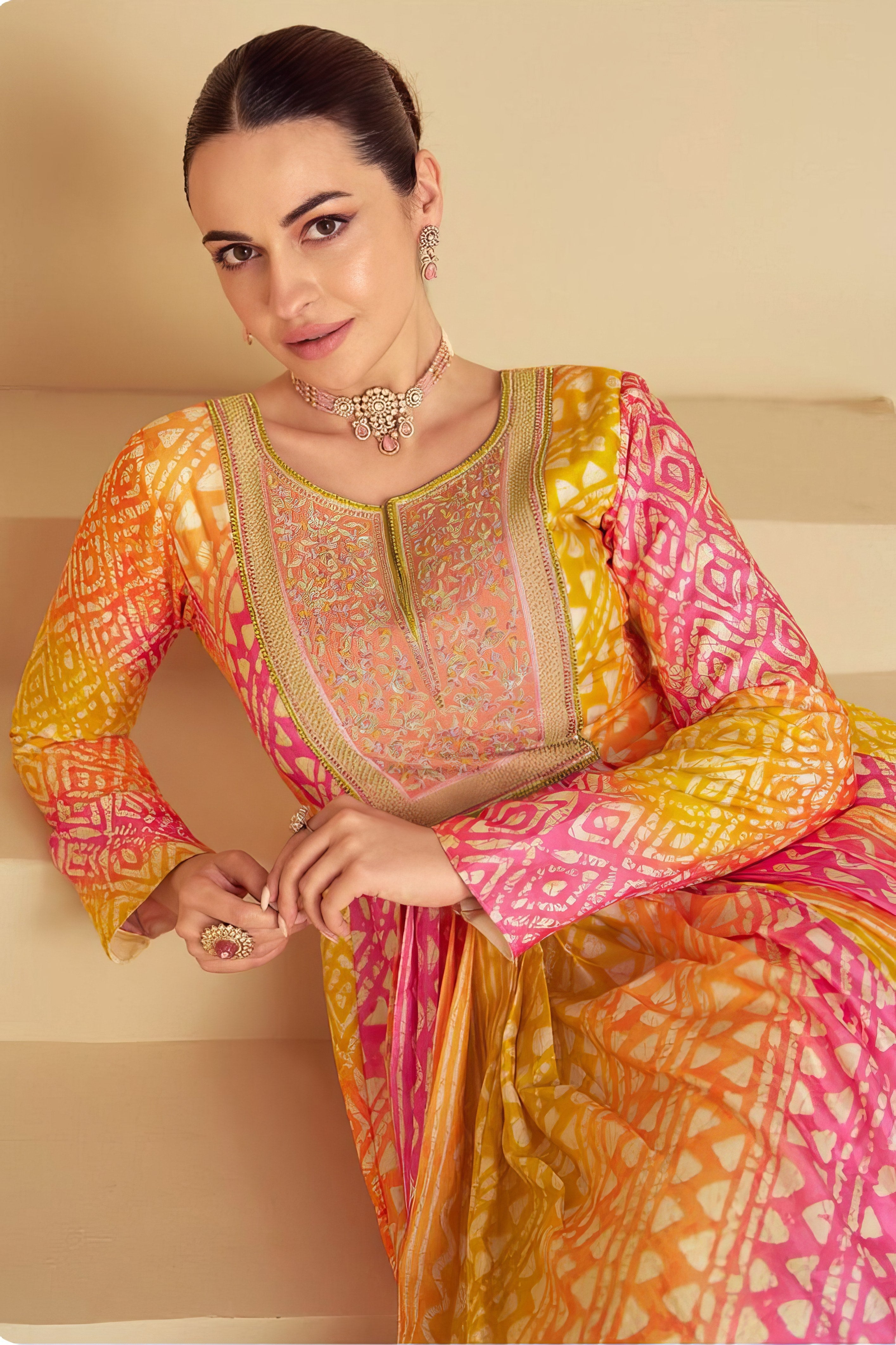 Real Muslin Digital Printed Gown LXGW0042