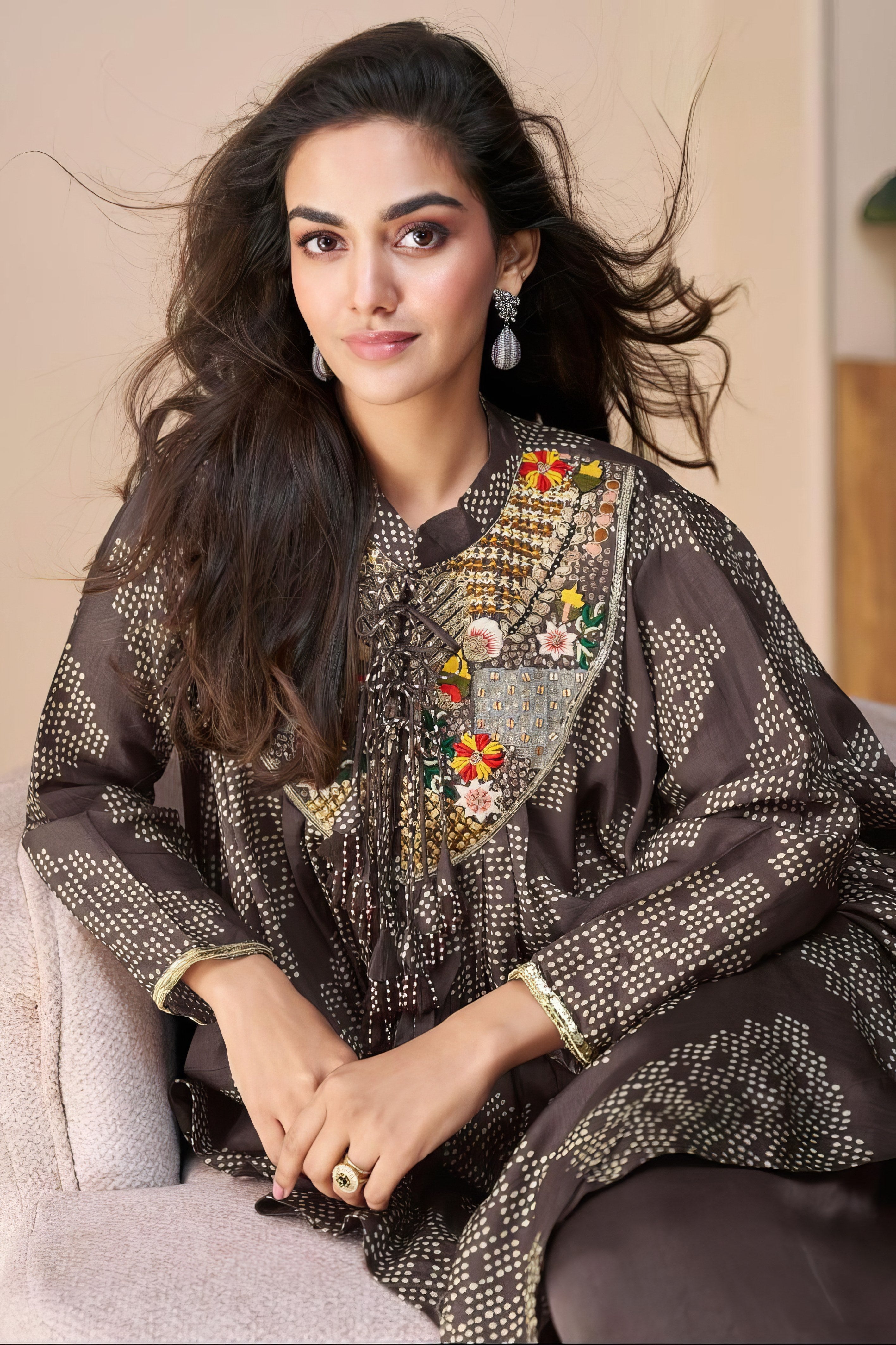 Brown Shaded Premium Sharara Suit LXSR0072