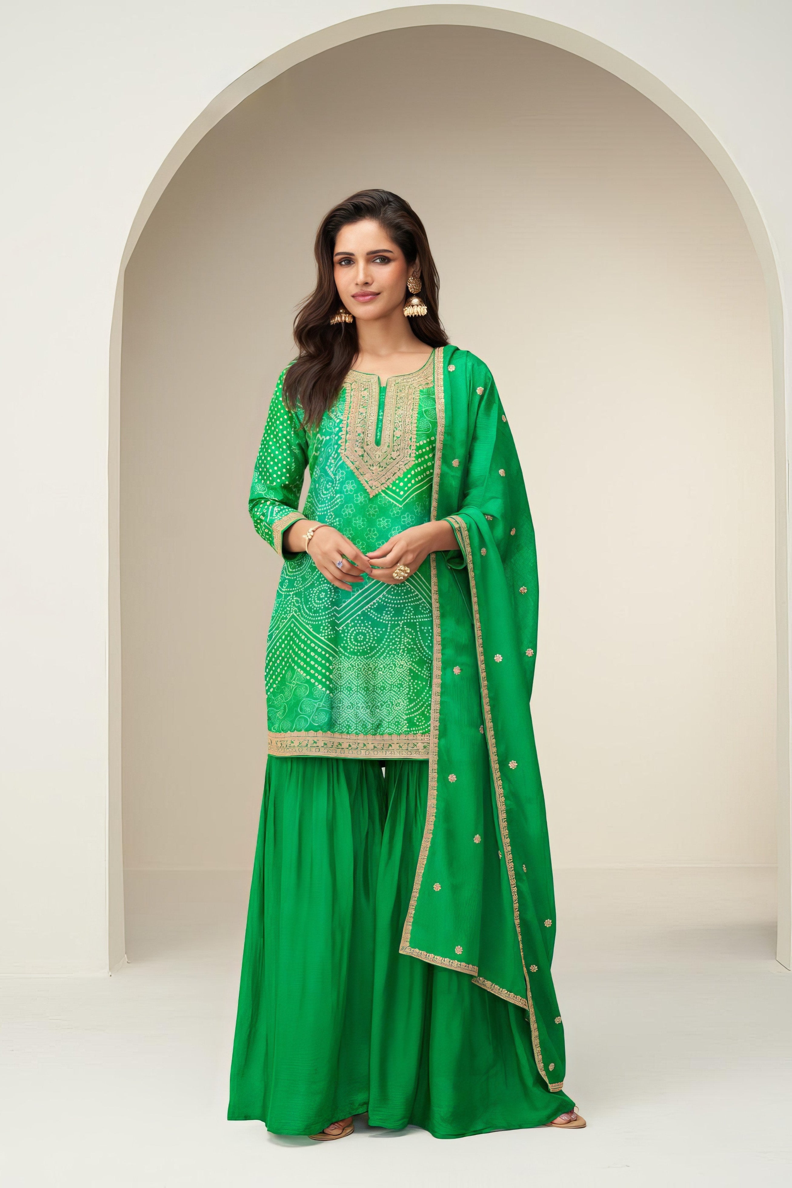 Premium Real Chinon Silk Sharara LXSR0080