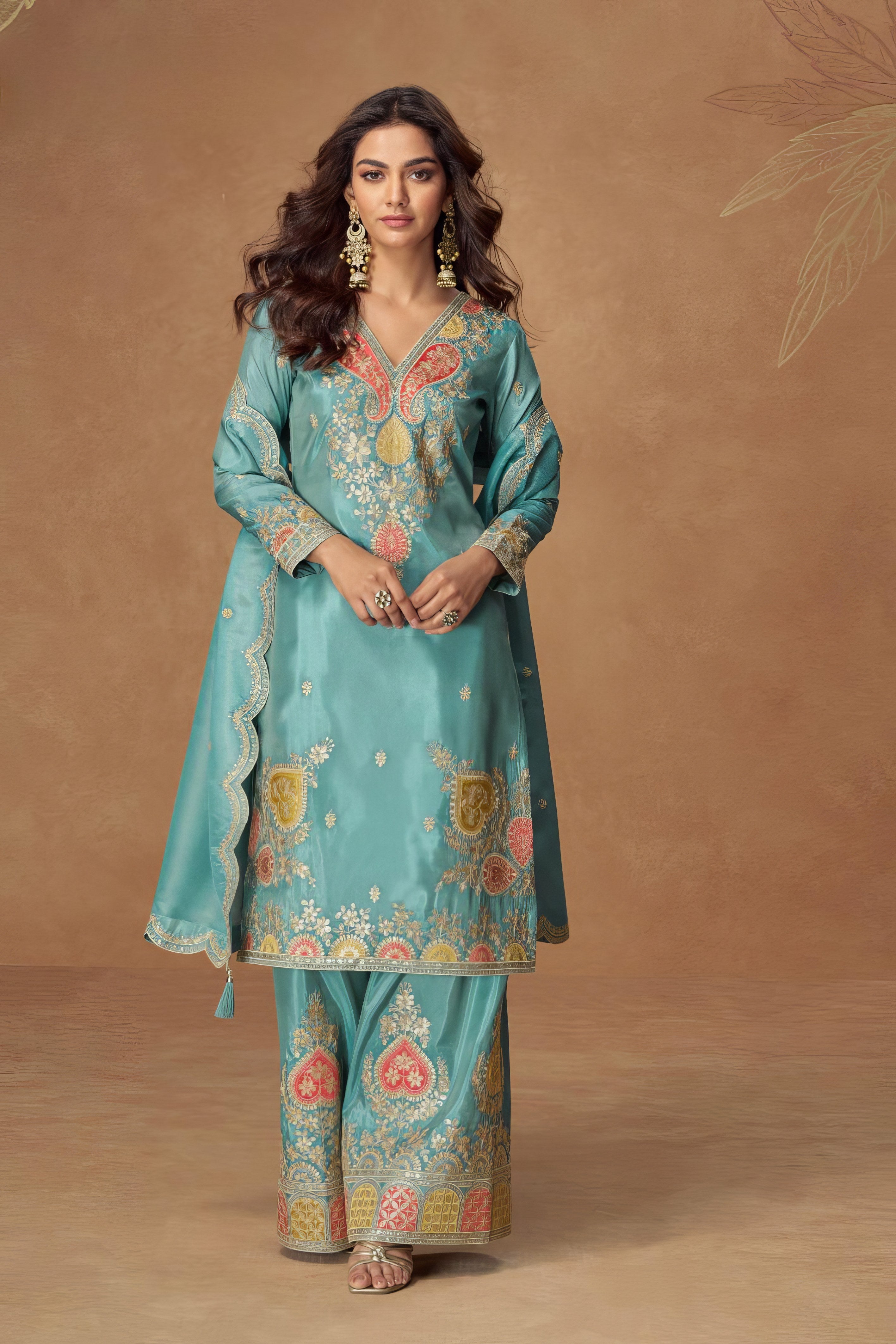 Embroidered Elegance Sharara Suit LXSR0082