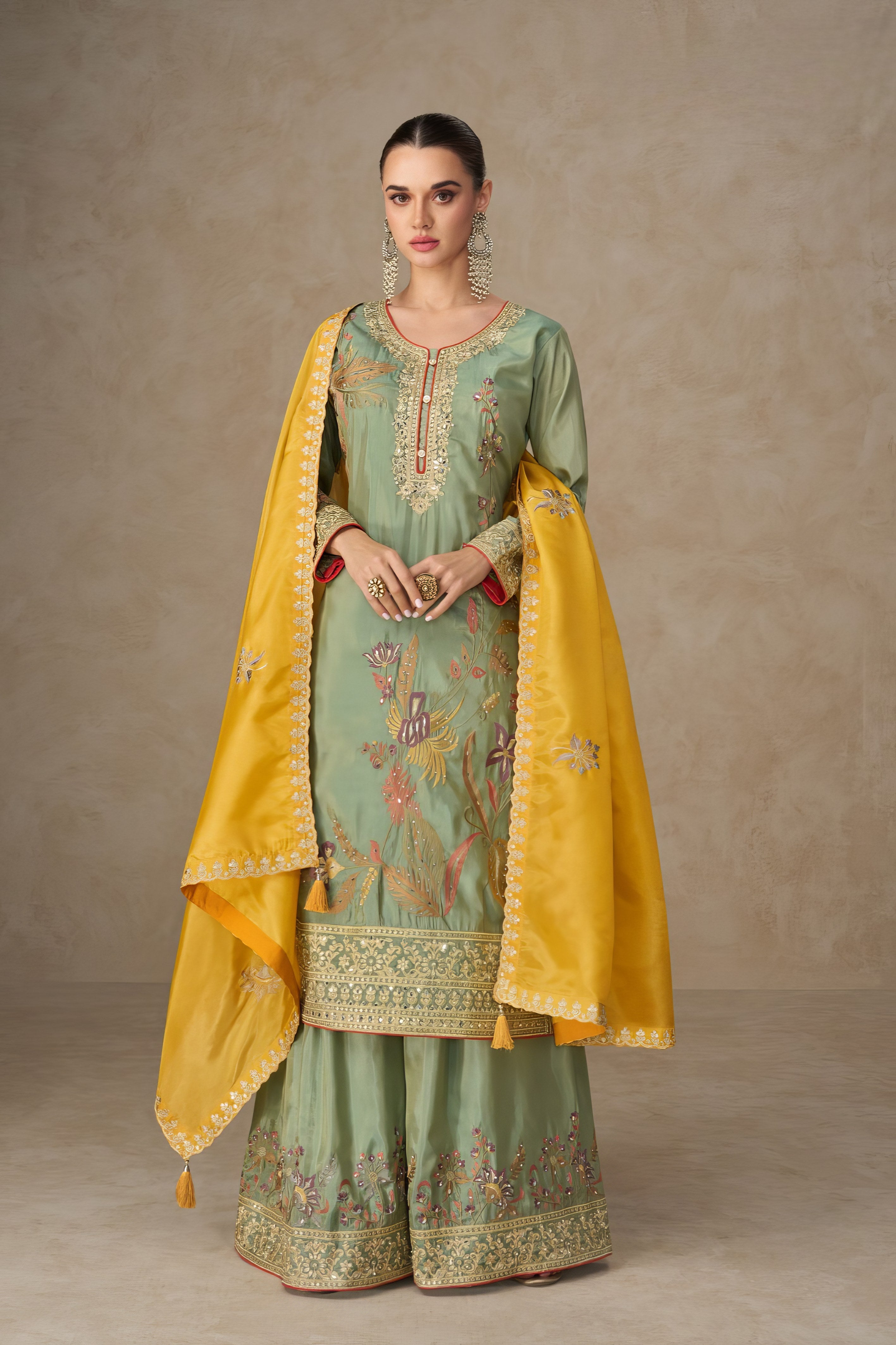 Emboridred Premium Plazo Suit LXSR0086