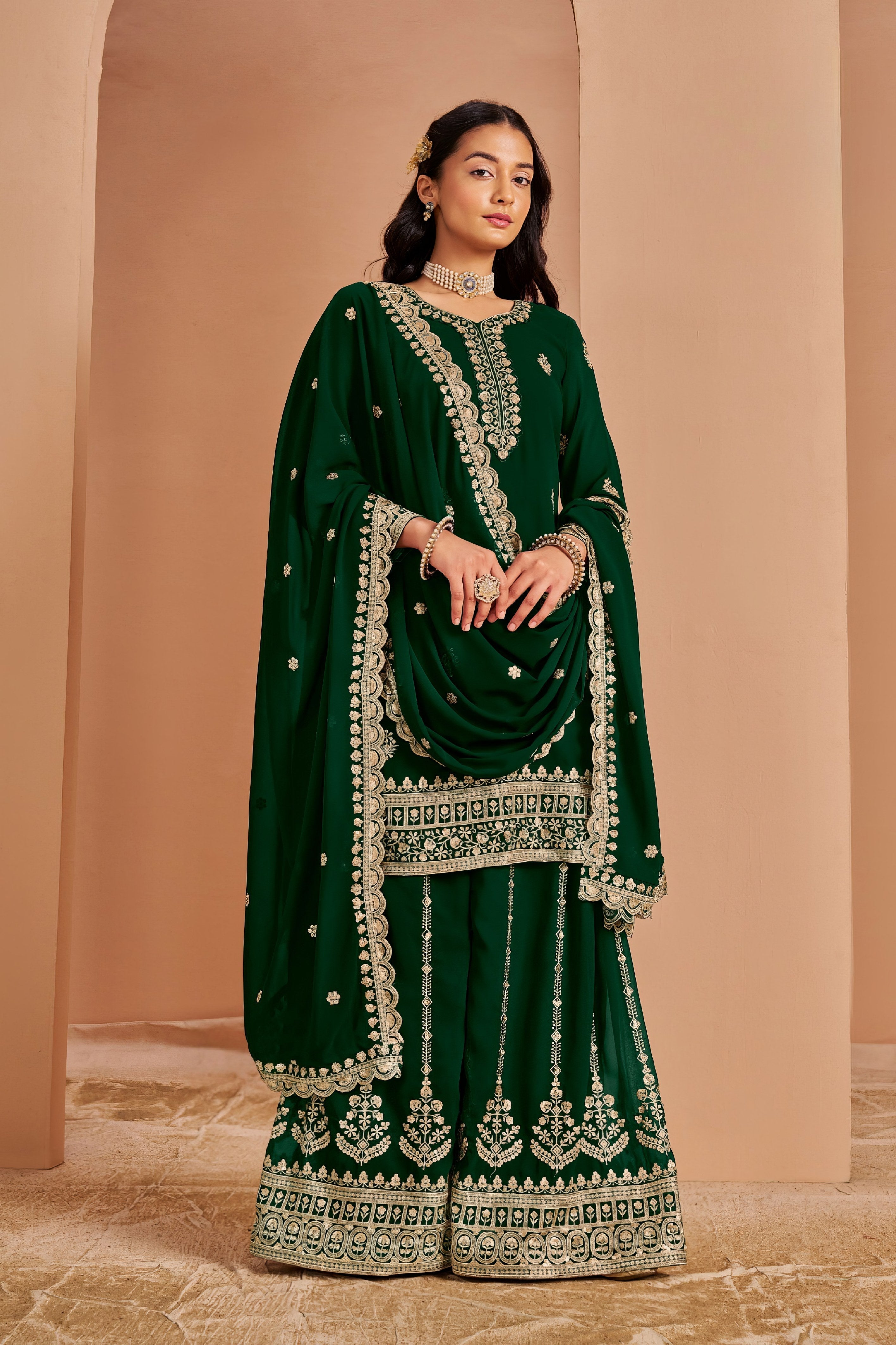 Georgette Plazzo Set Sharara LXSR0097