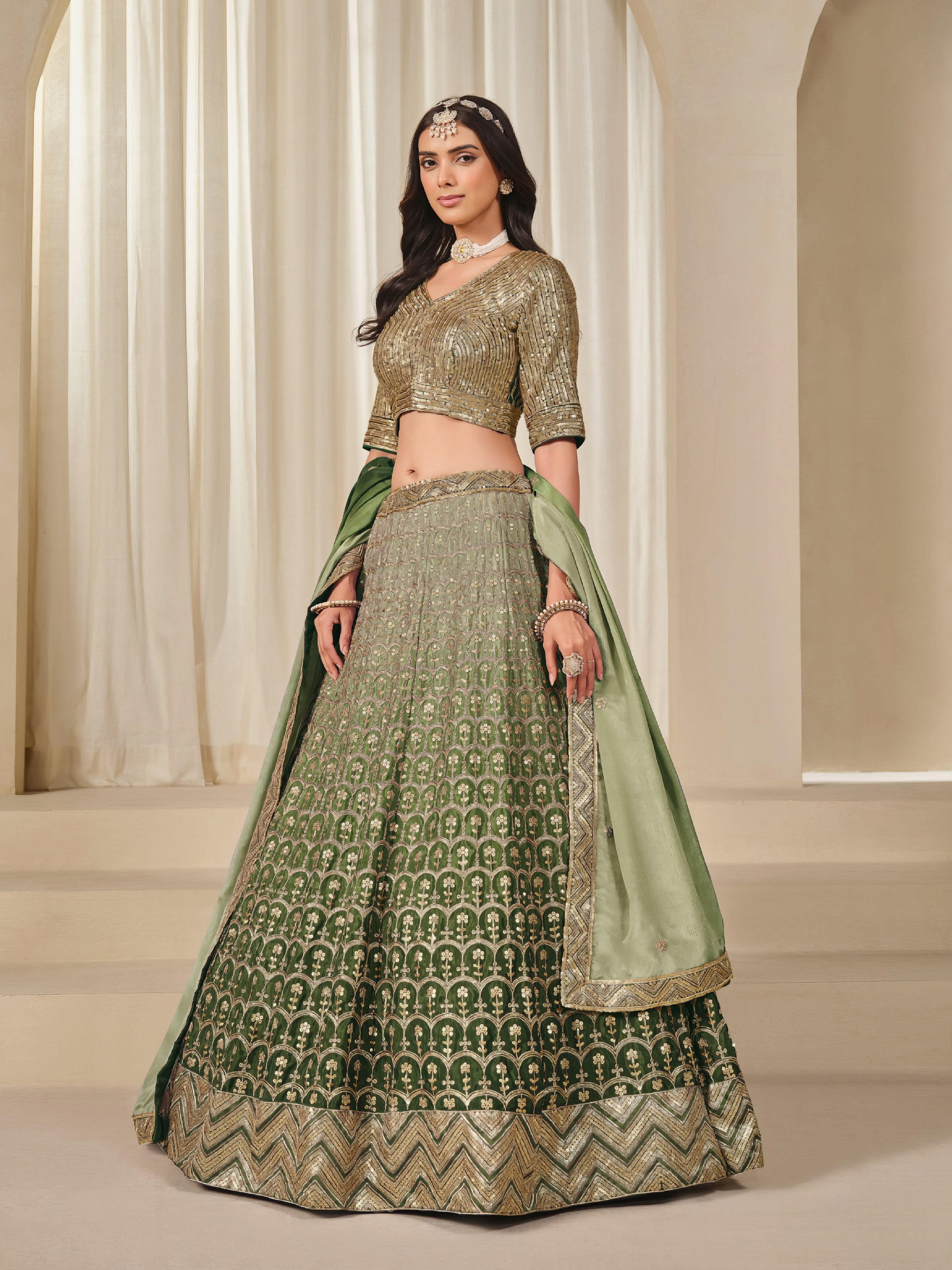Premium Chinon Silk Lehenga LXLG0028