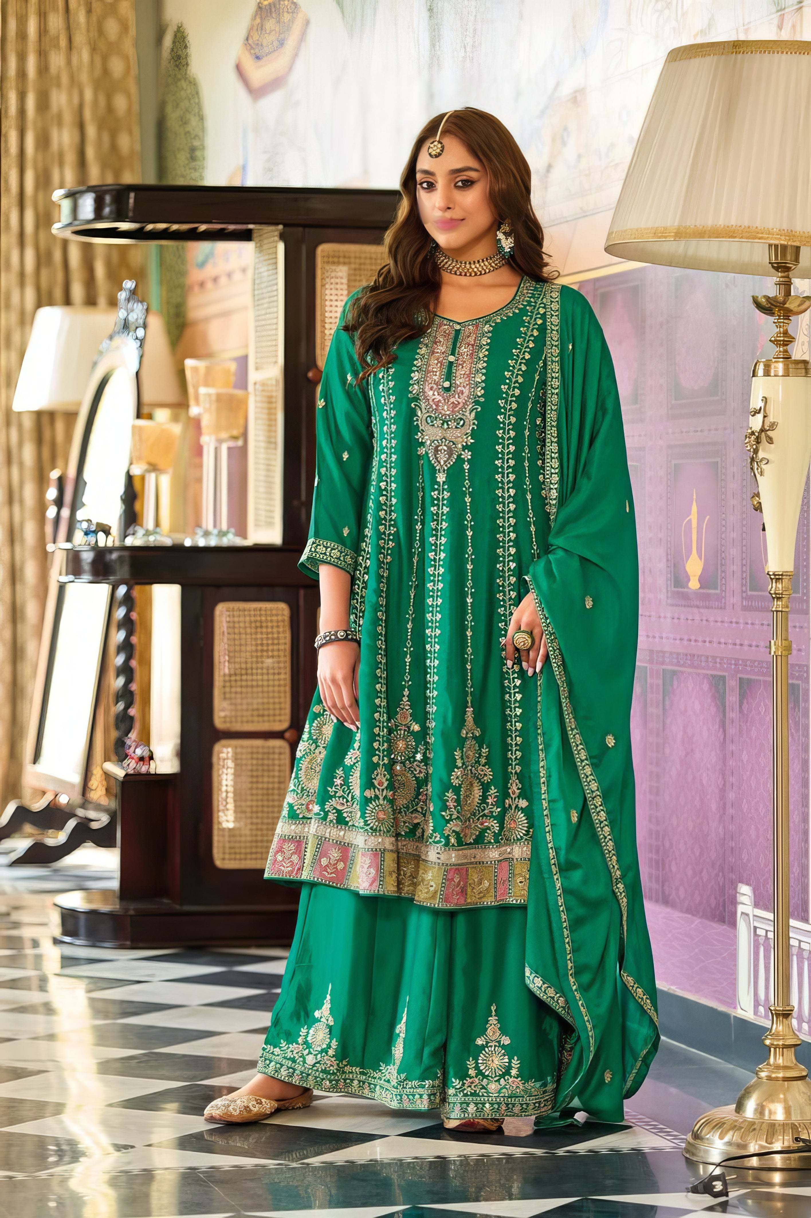 Regal Bloom Sharara Set LXSR0114