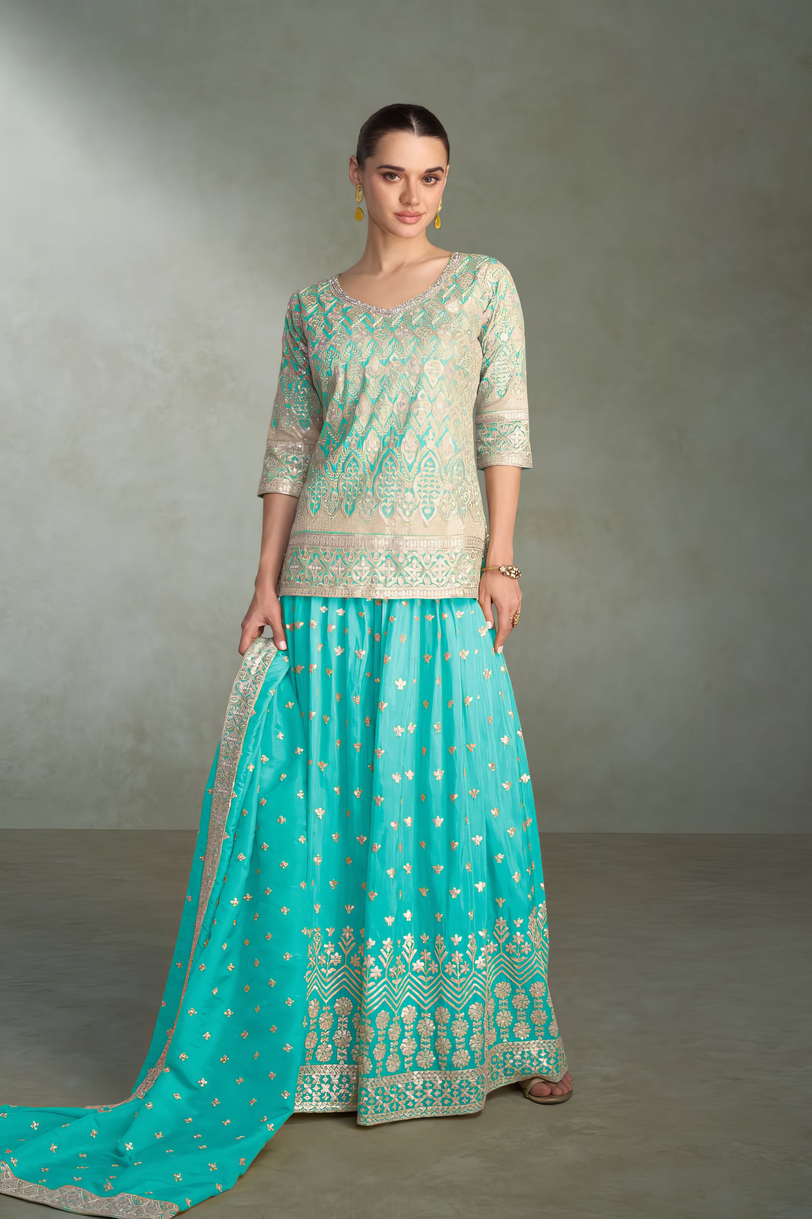 Real Simar Silk Sharara Set LXSR0124