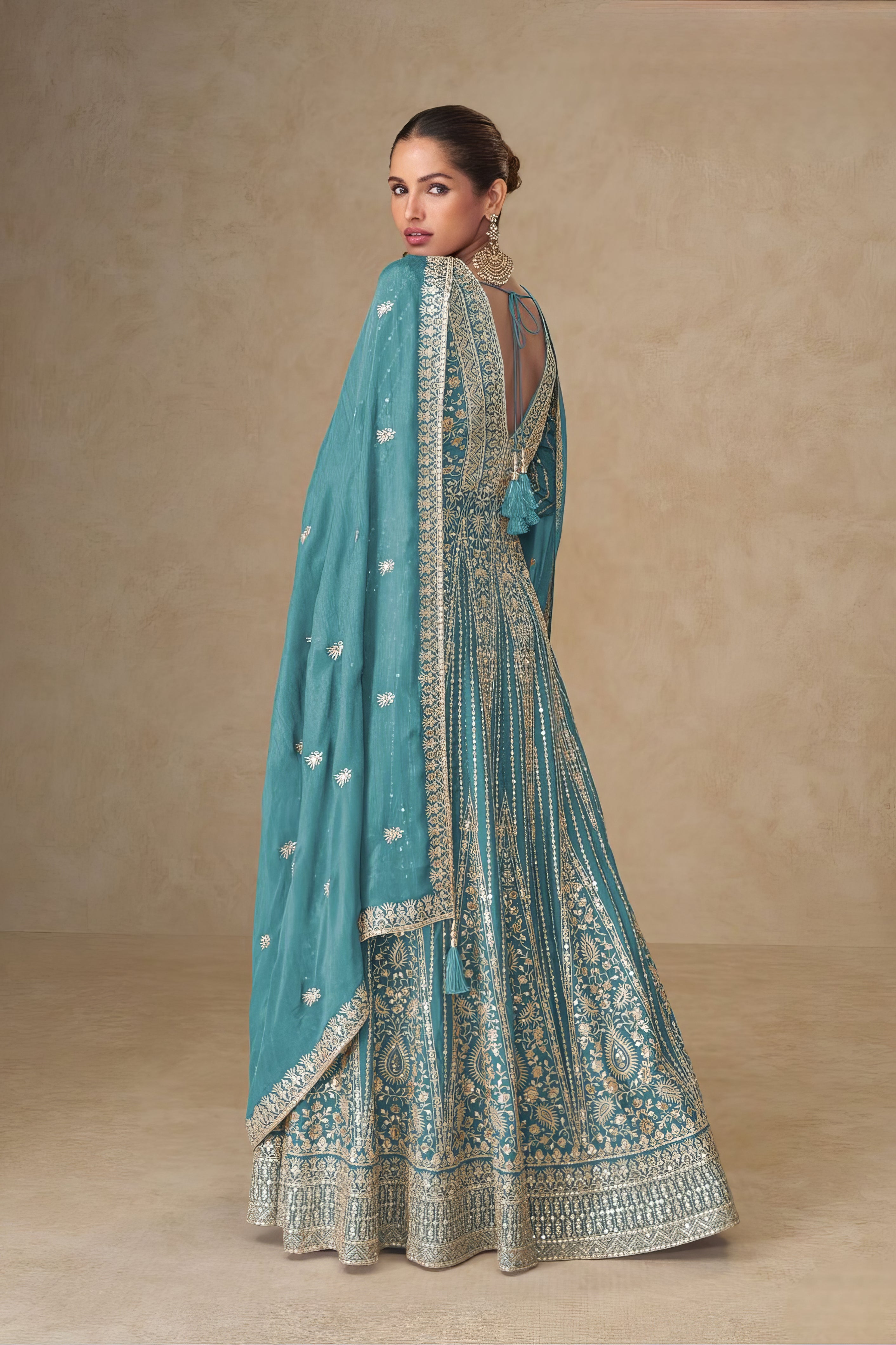 Premium & Finest Chinnon Sharara Set LXSR0125