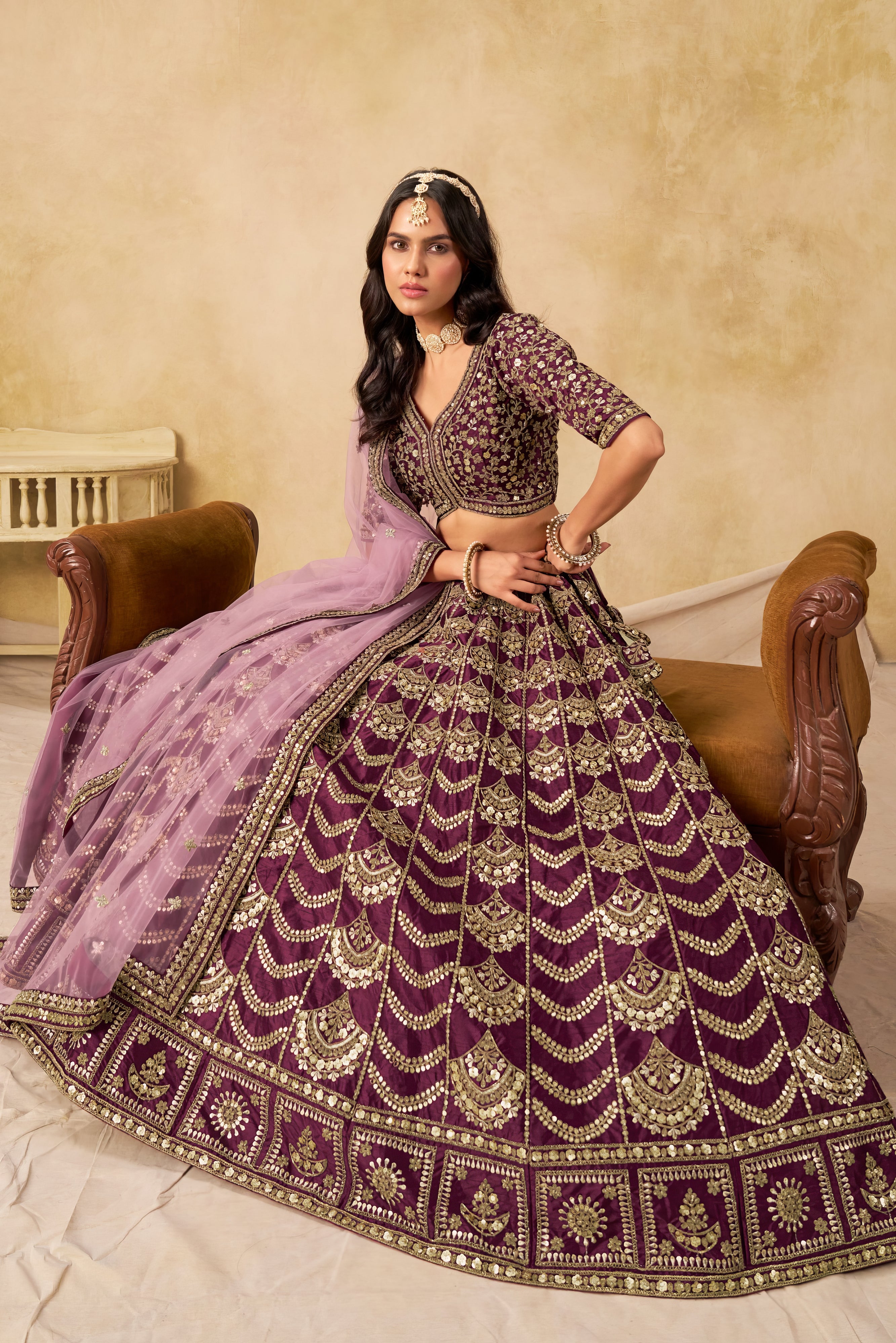 Art Silk Embroidered Lehenga Set with Net Dupatta LXLG0036