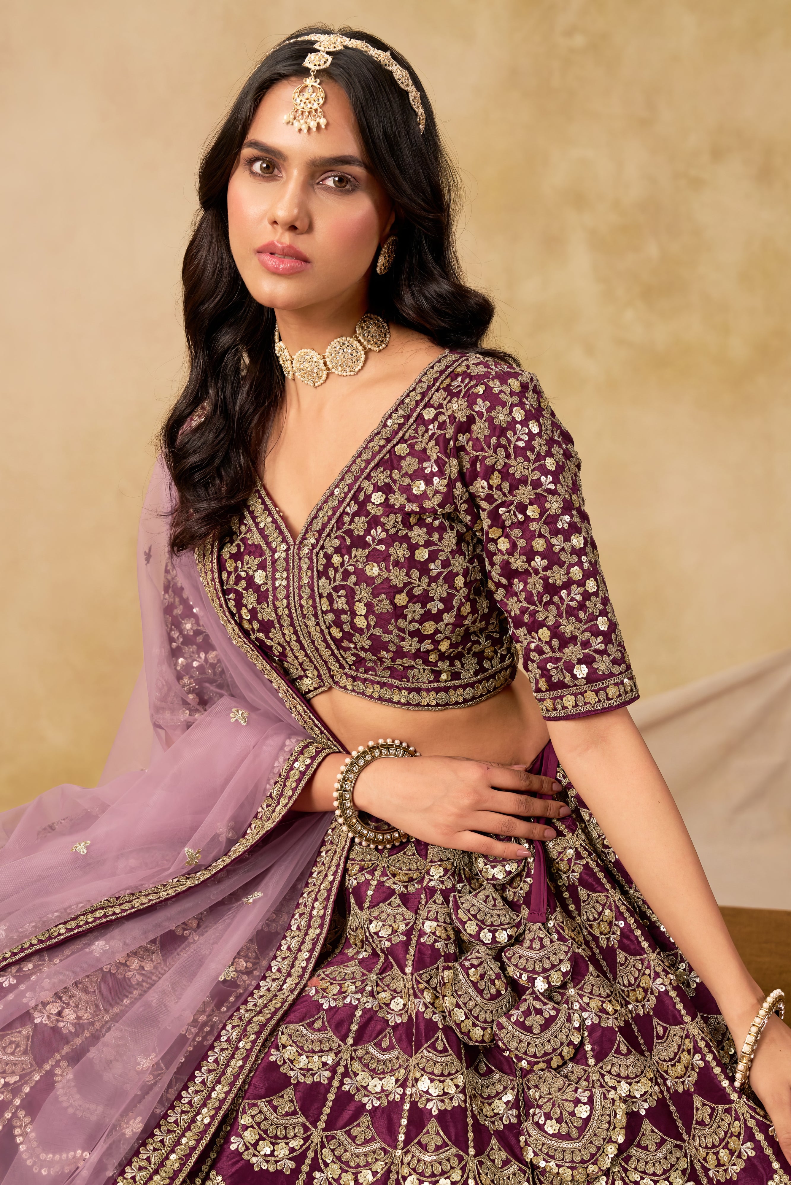 Art Silk Embroidered Lehenga Set with Net Dupatta LXLG0036
