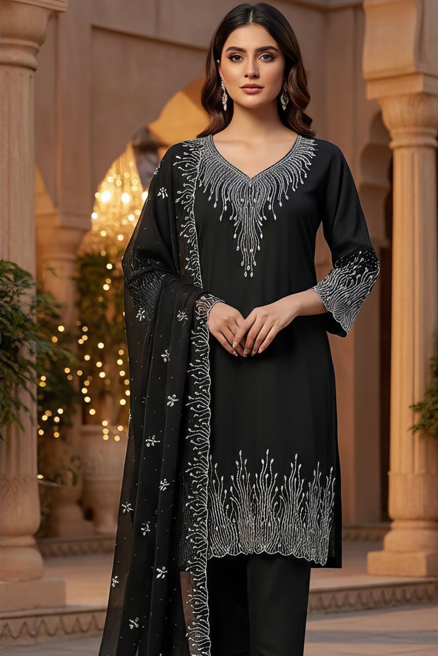 Heavy Georgette Zarkan Work Suit Set EAST0055