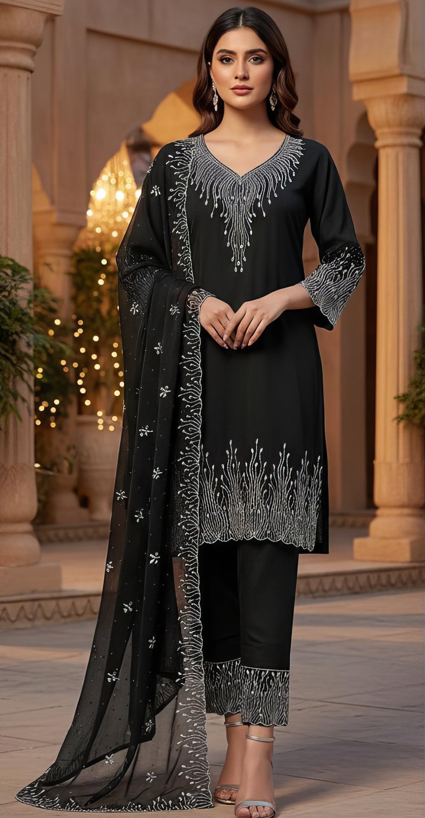 Heavy Georgette Zarkan Work Suit Set EAST0055