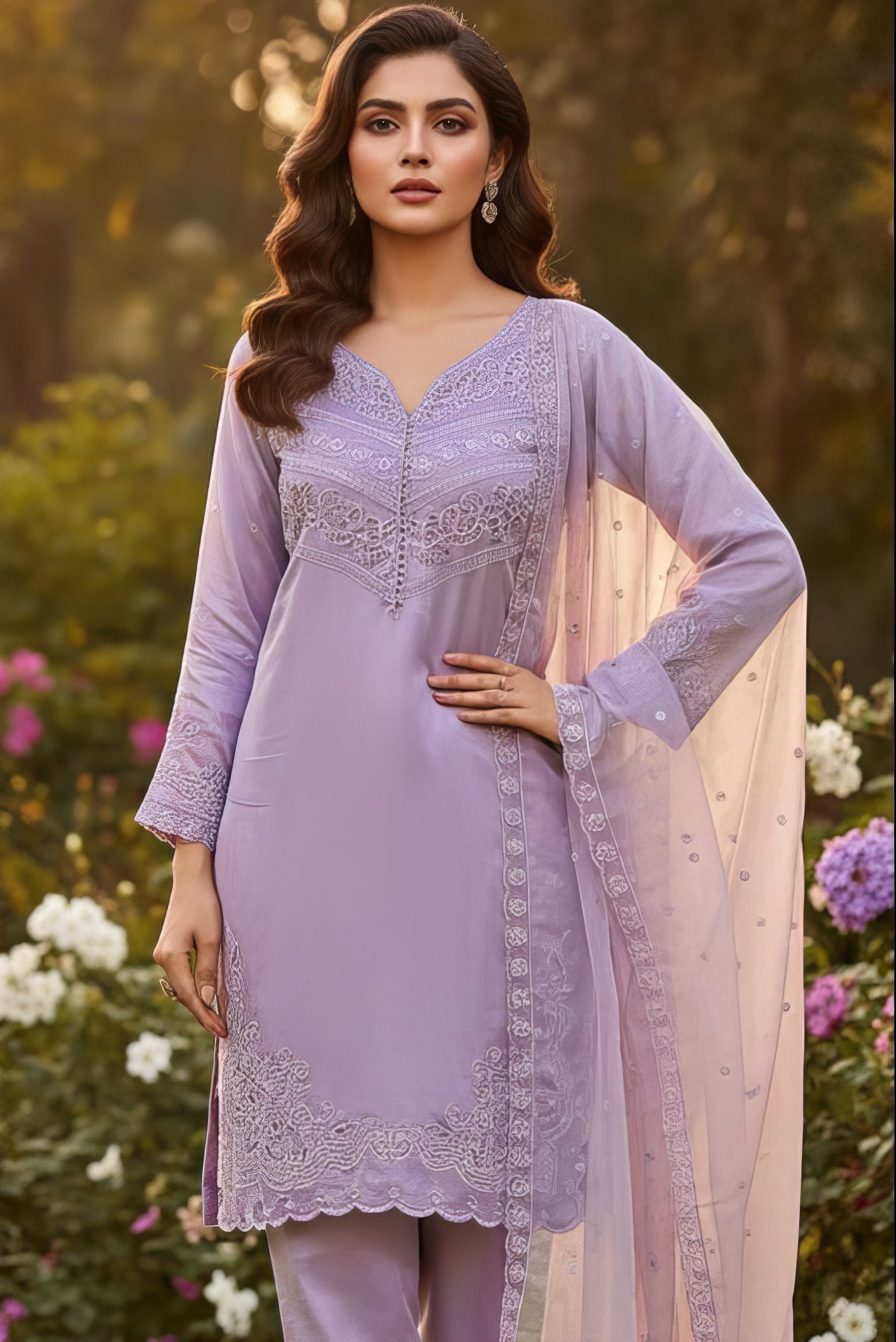 Graceful Cristal Viscose Suit Set EAST0053