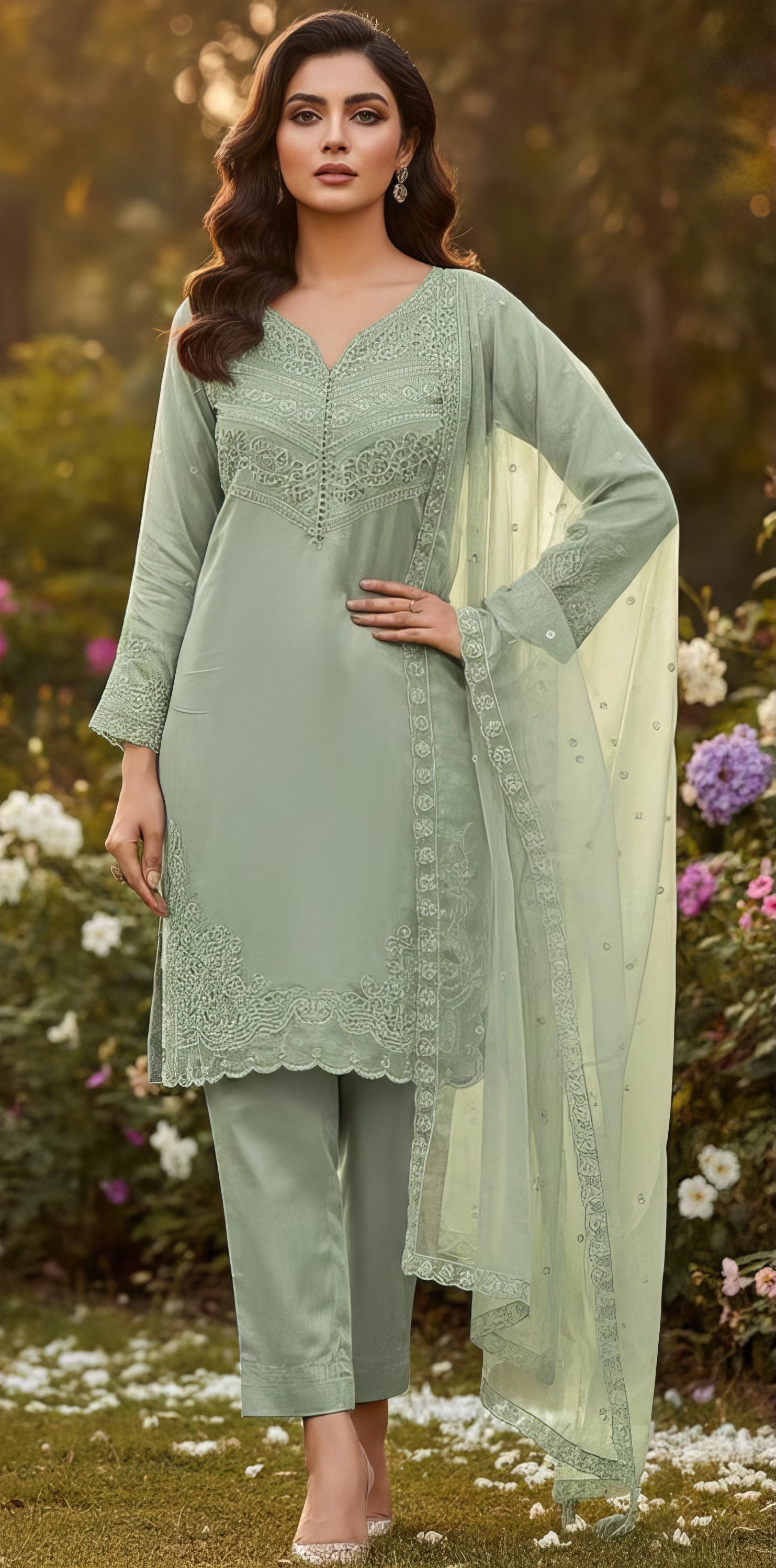 Graceful Cristal Viscose Suit Set EAST0054