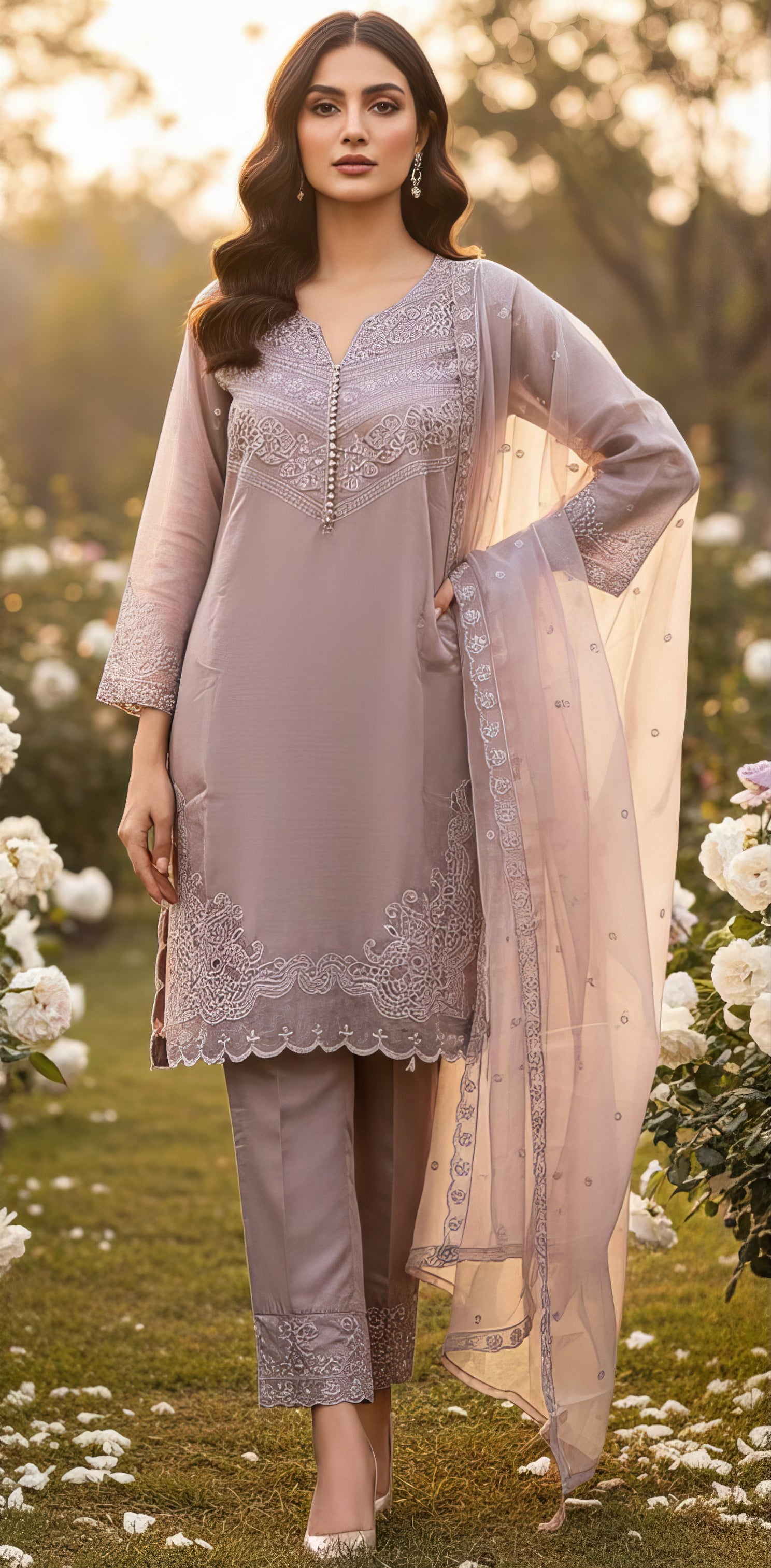 Graceful Cristal Viscose Suit Set EAST0051