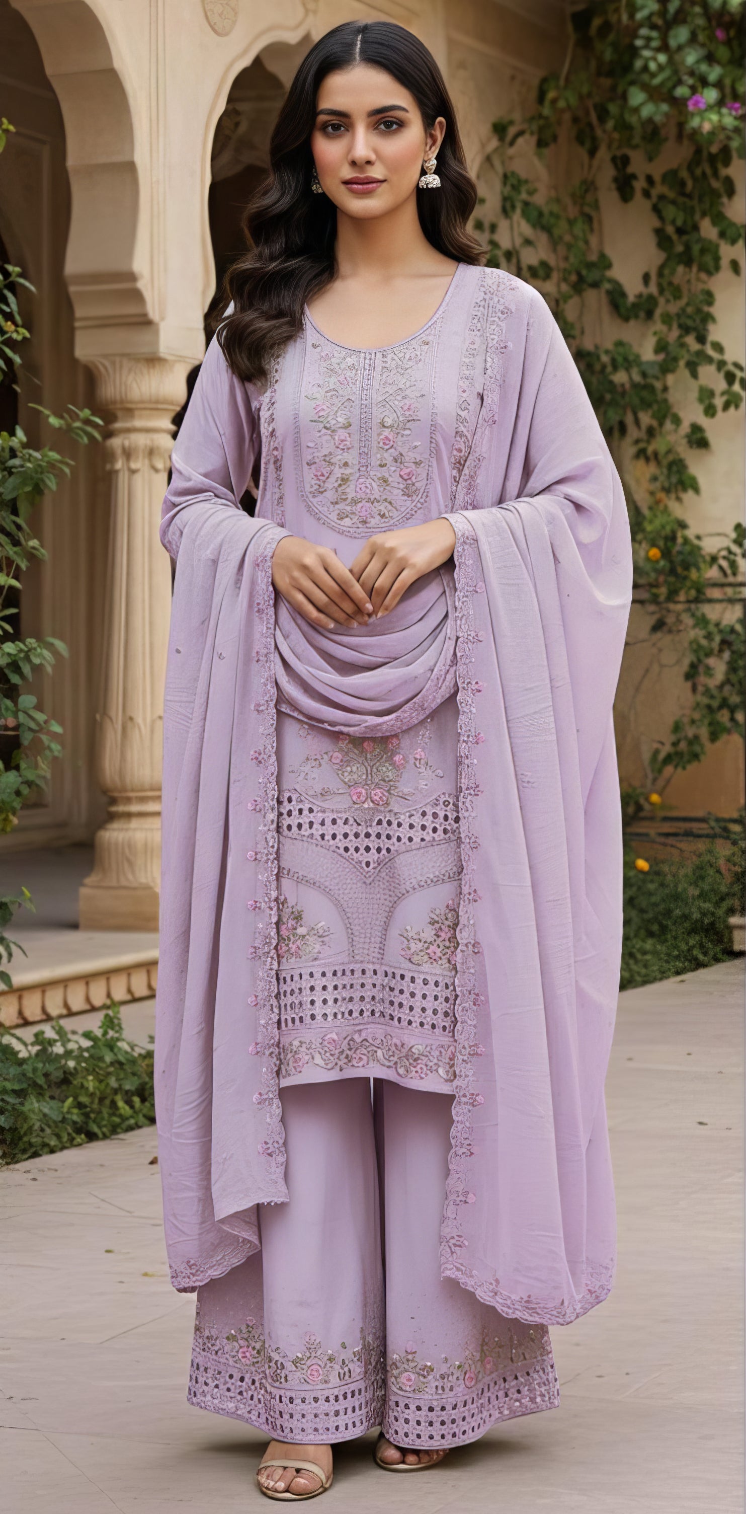 Georgette Zarkan Plazo Suit EASR0087